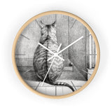 Masters of Art Jean Bernard Sitting Cat, From Behind Premium Wall Clock - POPvault