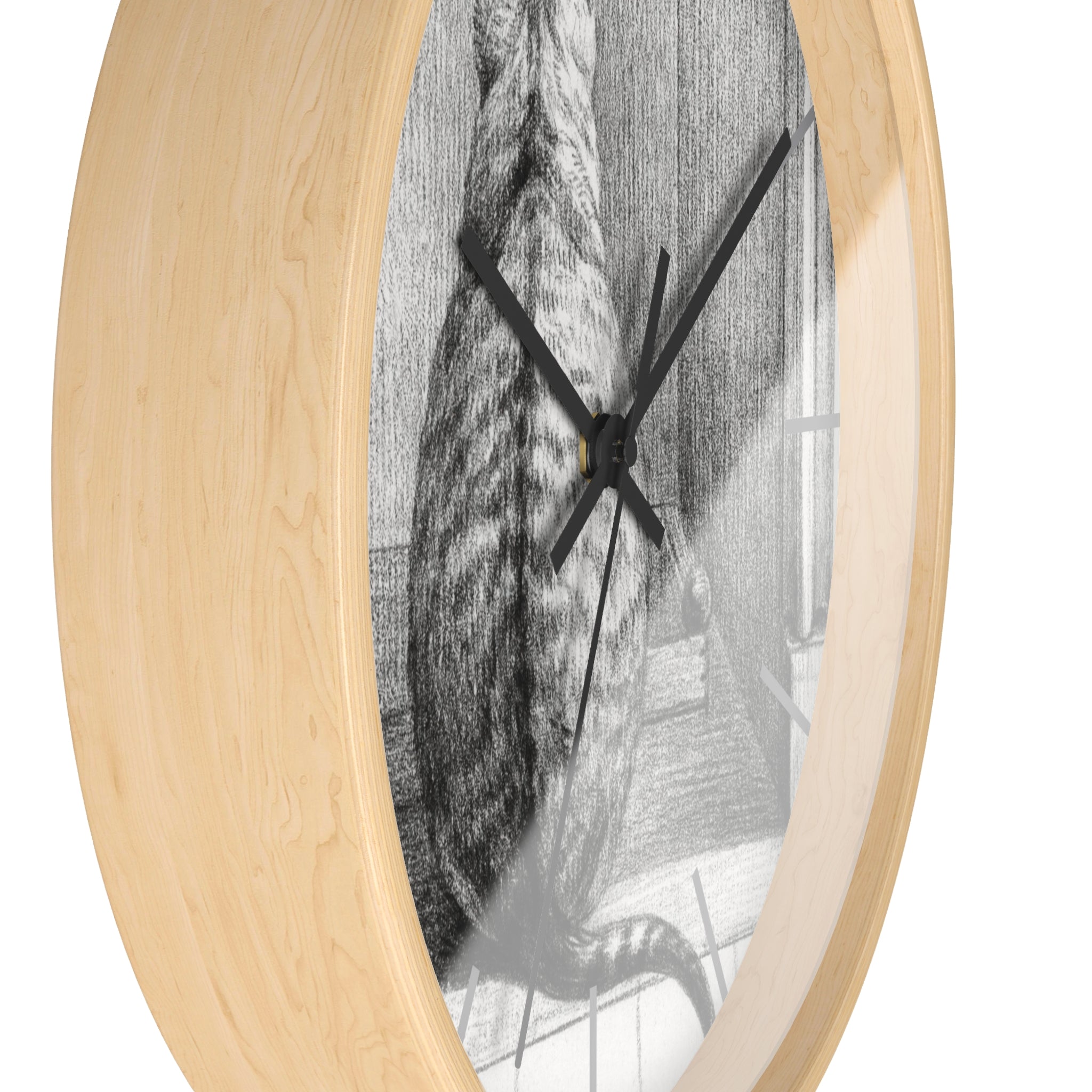 Masters of Art Jean Bernard Sitting Cat, From Behind Premium Wall Clock - POPvault