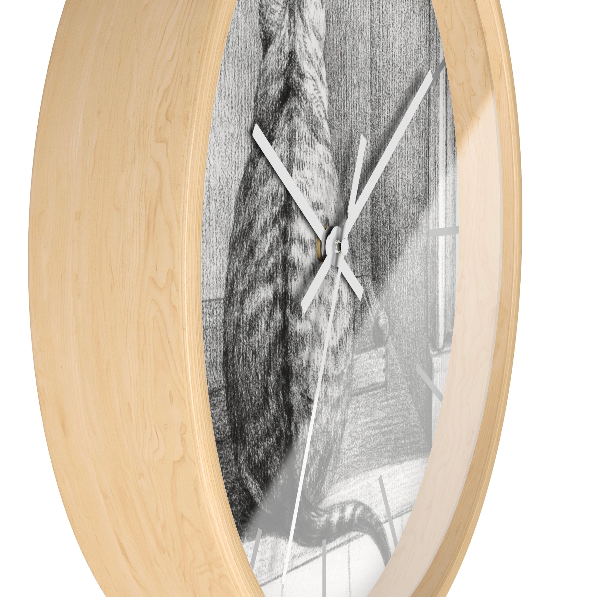 Masters of Art Jean Bernard Sitting Cat, From Behind Premium Wall Clock - POPvault