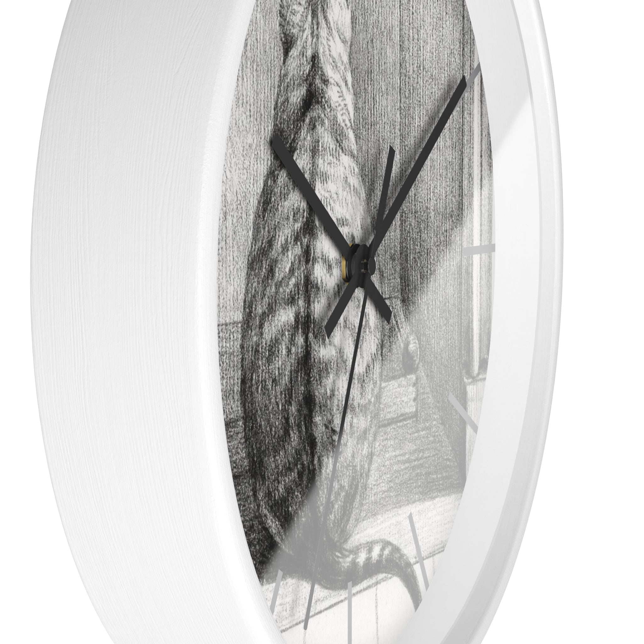 Masters of Art Jean Bernard Sitting Cat, From Behind Premium Wall Clock - POPvault