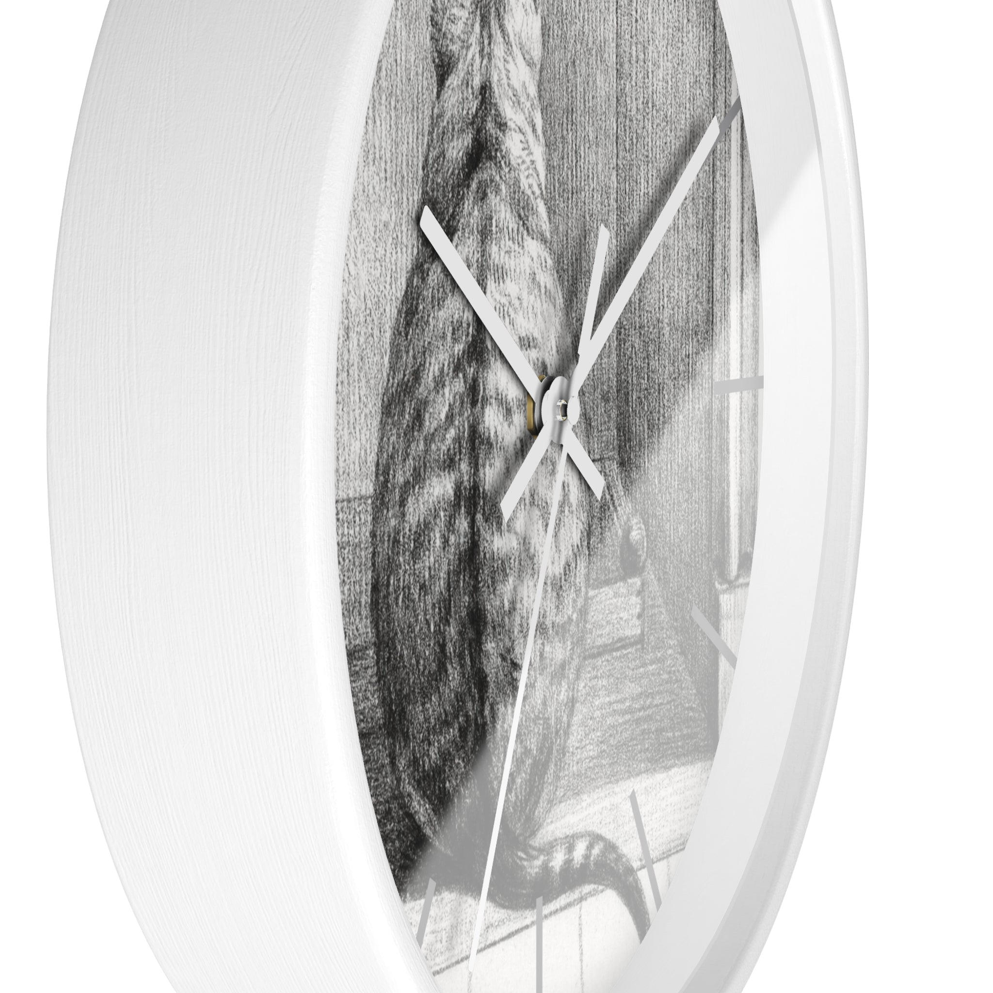Masters of Art Jean Bernard Sitting Cat, From Behind Premium Wall Clock - POPvault