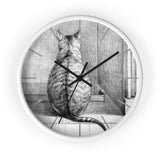 Masters of Art Jean Bernard Sitting Cat, From Behind Premium Wall Clock - POPvault