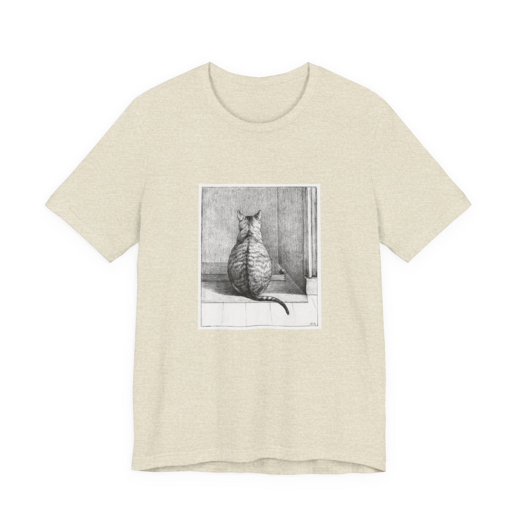 Masters of Art Jean Bernard Sitting Cat, From Behind Unisex Jersey Short Sleeve T-Shirt - POPvault