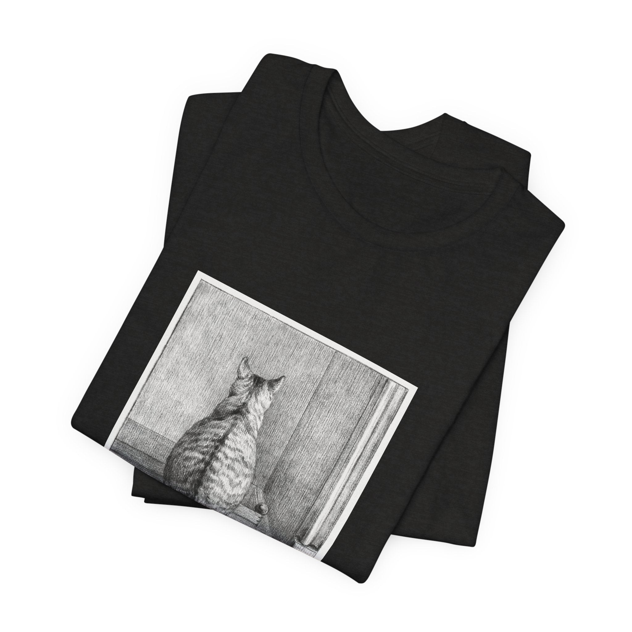 Masters of Art Jean Bernard Sitting Cat, From Behind Unisex Jersey Short Sleeve T-Shirt - POPvault