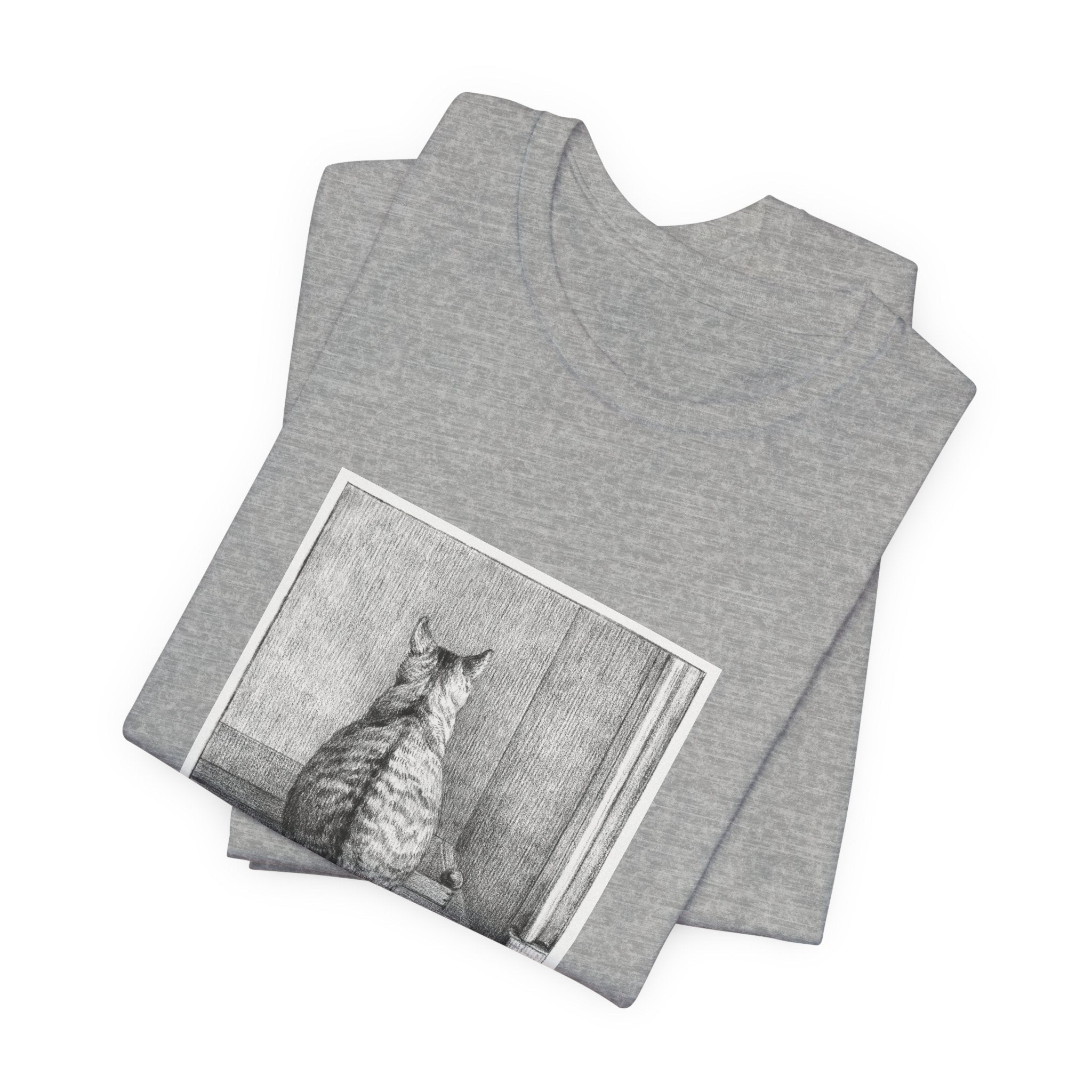 Masters of Art Jean Bernard Sitting Cat, From Behind Unisex Jersey Short Sleeve T-Shirt - POPvault