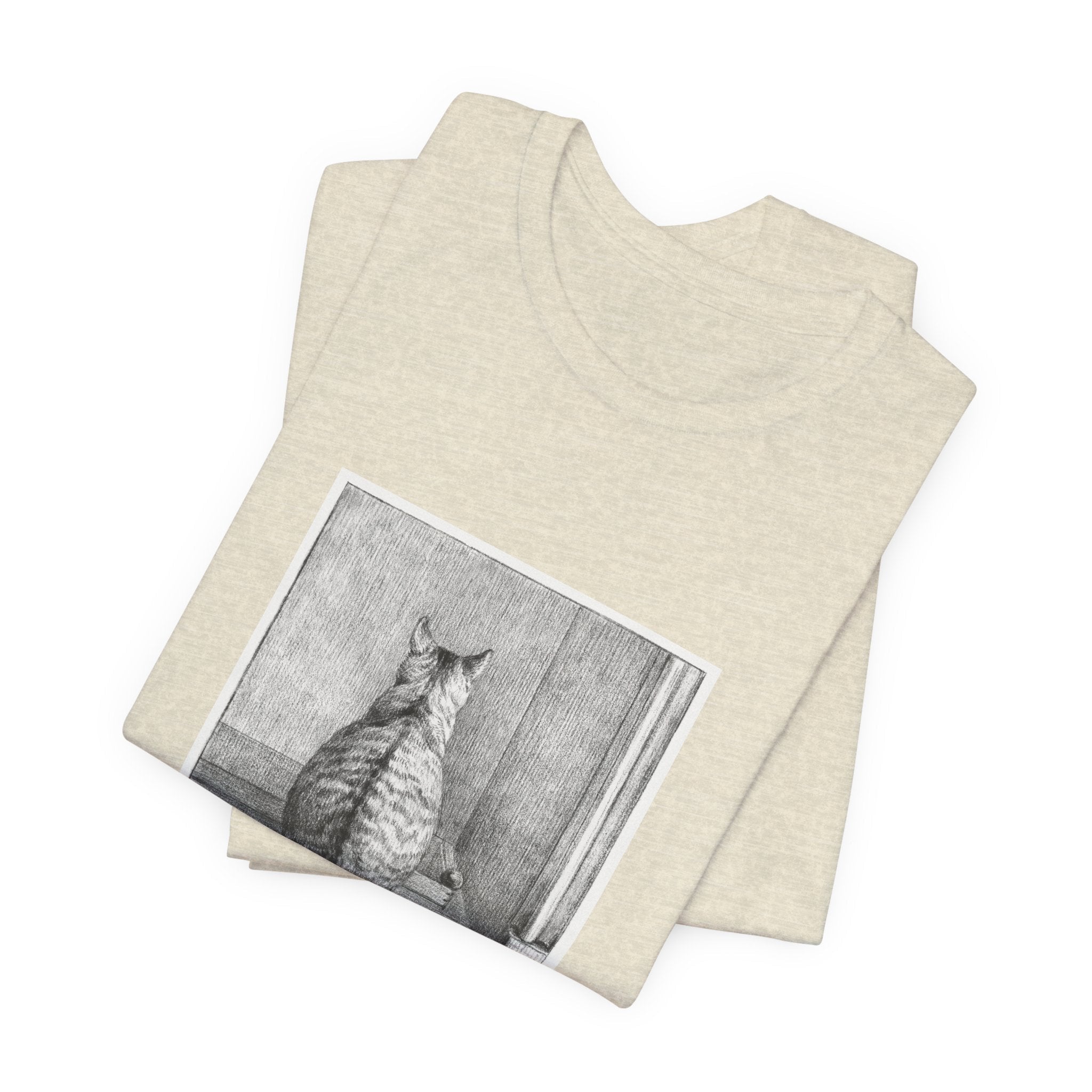 Masters of Art Jean Bernard Sitting Cat, From Behind Unisex Jersey Short Sleeve T-Shirt - POPvault