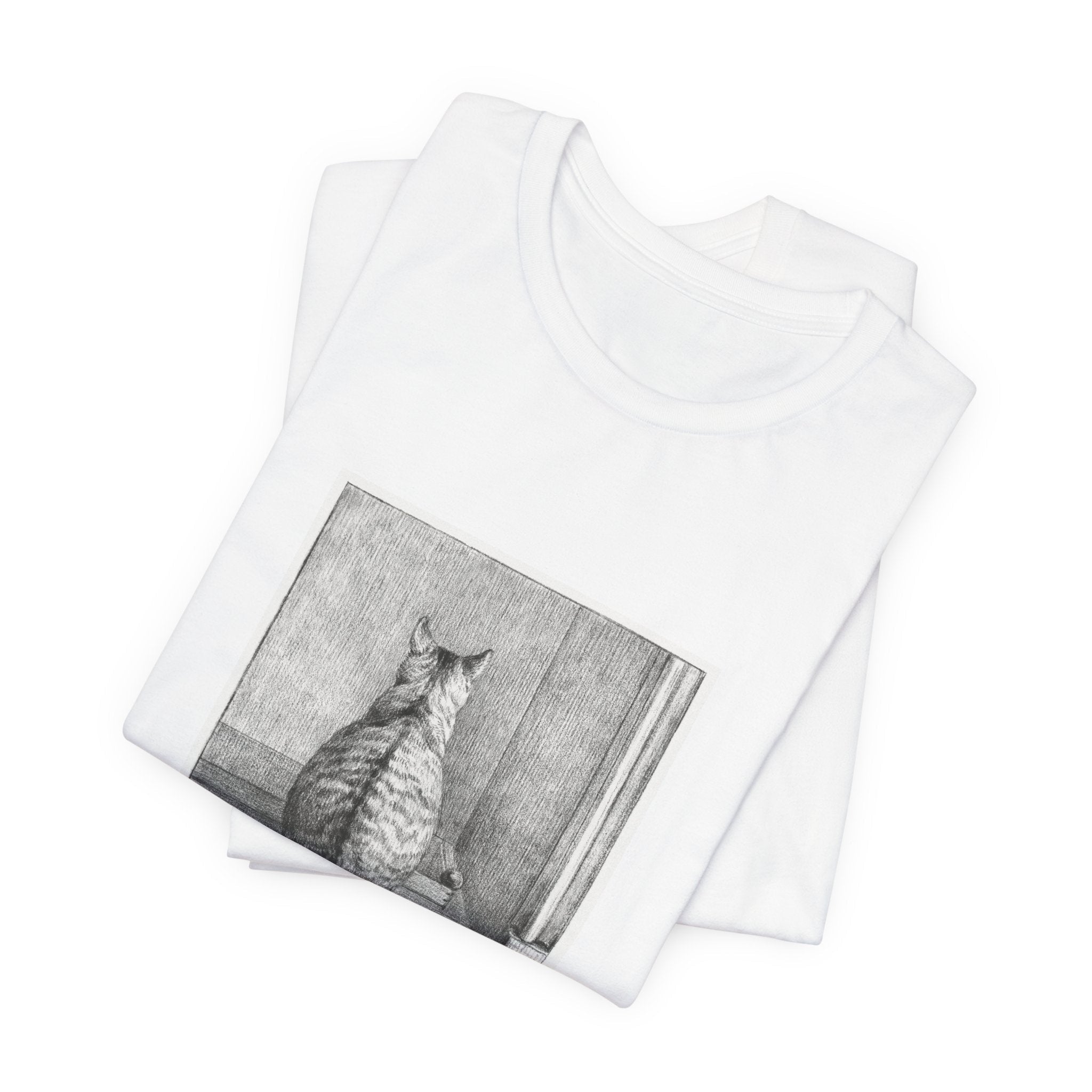 Masters of Art Jean Bernard Sitting Cat, From Behind Unisex Jersey Short Sleeve T-Shirt - POPvault