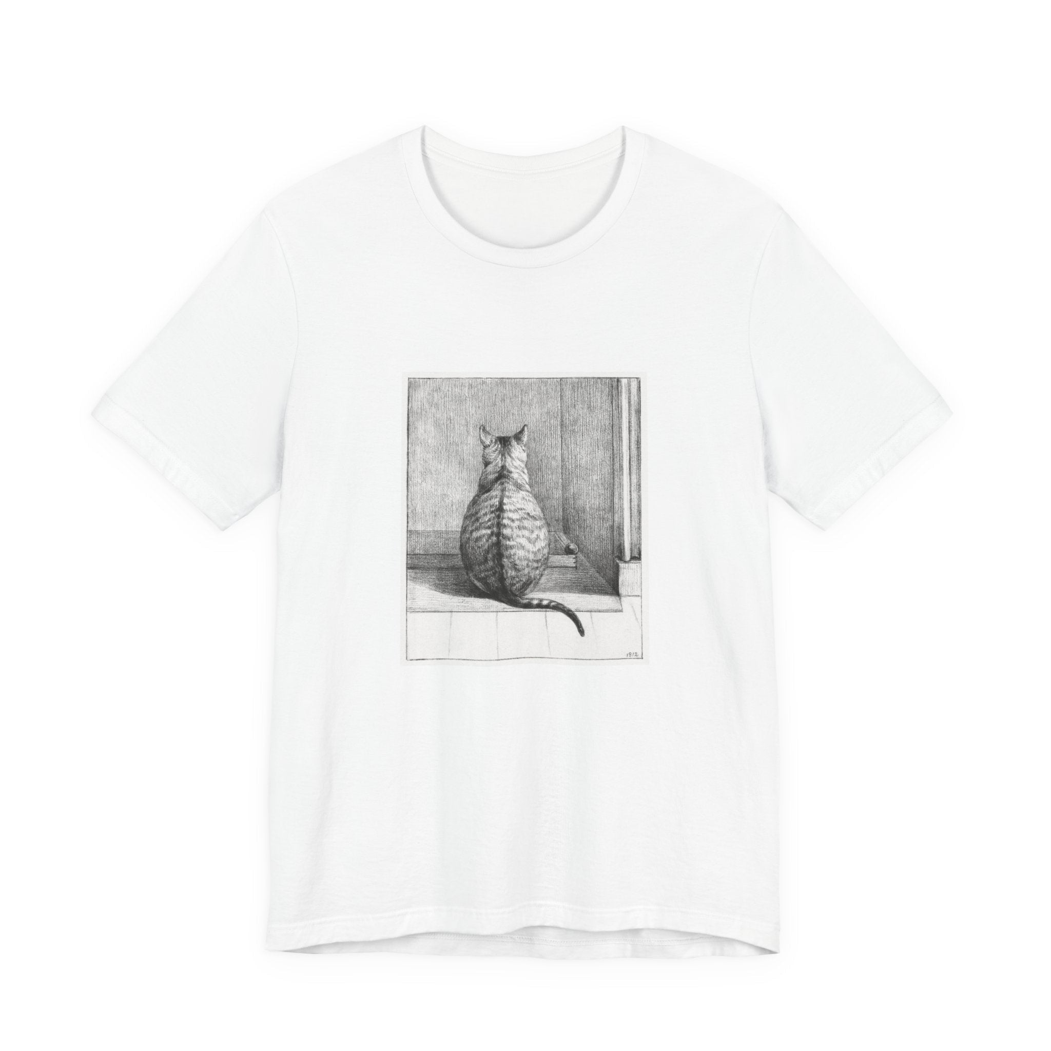 Masters of Art Jean Bernard Sitting Cat, From Behind Unisex Jersey Short Sleeve T-Shirt - POPvault
