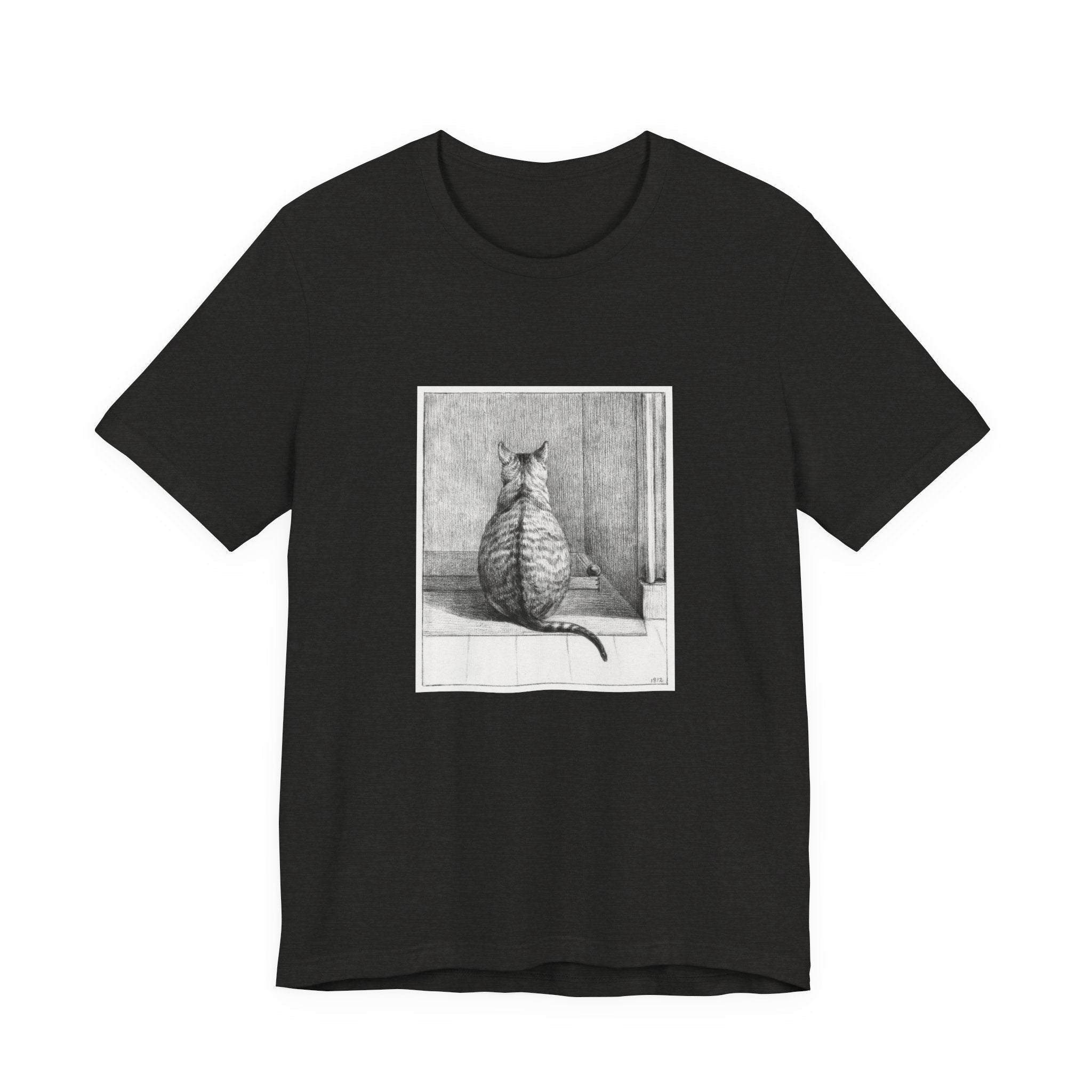 Masters of Art Jean Bernard Sitting Cat, From Behind Unisex Jersey Short Sleeve T-Shirt - POPvault