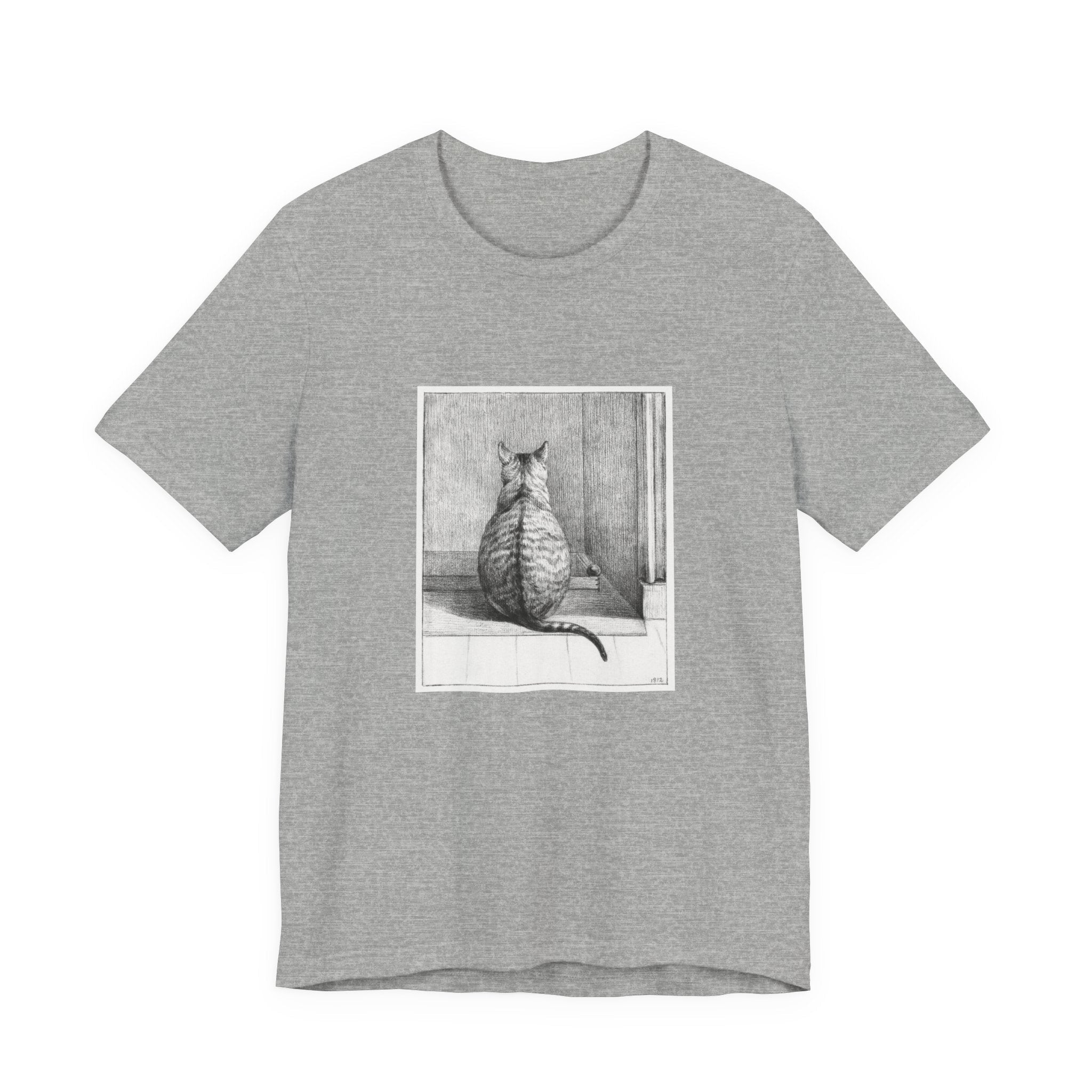 Masters of Art Jean Bernard Sitting Cat, From Behind Unisex Jersey Short Sleeve T-Shirt - POPvault