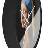 Masters of Art Johannes Vermeer Girl with a Pearl Earring Premium Wall Clock - POPvault