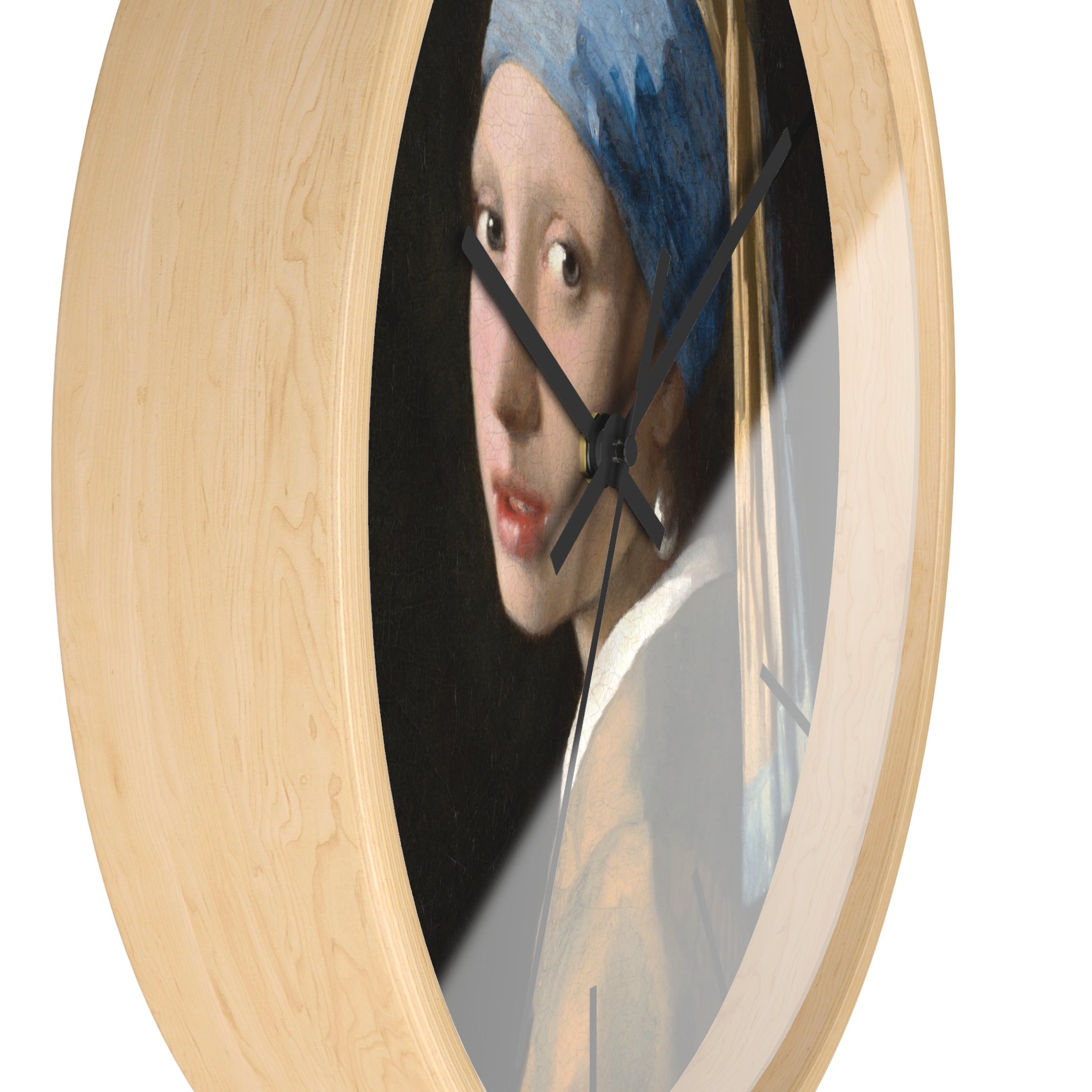 Masters of Art Johannes Vermeer Girl with a Pearl Earring Premium Wall Clock - POPvault