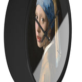 Masters of Art Johannes Vermeer Girl with a Pearl Earring Premium Wall Clock - POPvault