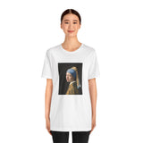 Masters of Art Johannes Vermeer’s Girl with a Pearl Earring Unisex Jersey Short Sleeve T-Shirt - POPvault