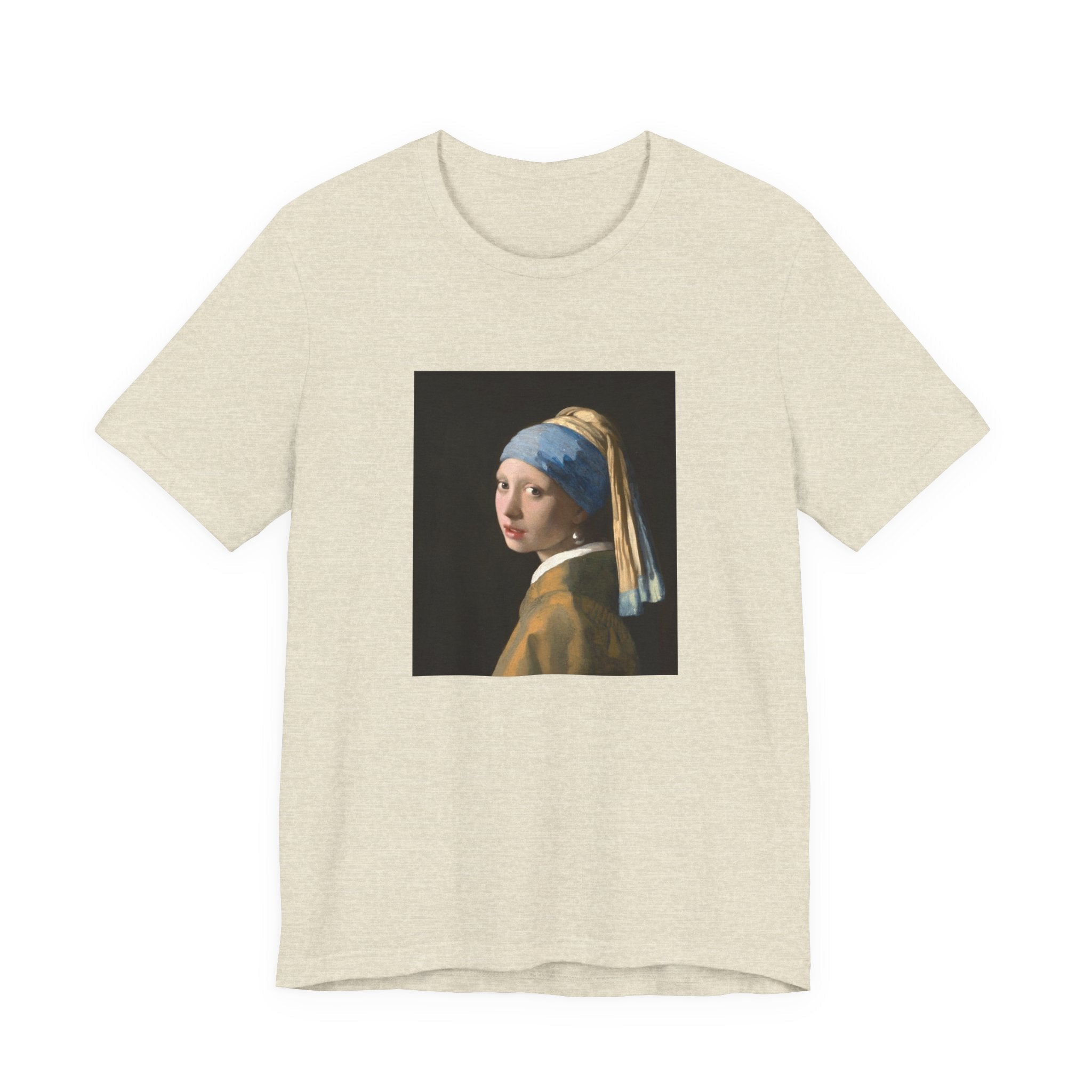 Masters of Art Johannes Vermeer’s Girl with a Pearl Earring Unisex Jersey Short Sleeve T-Shirt - POPvault