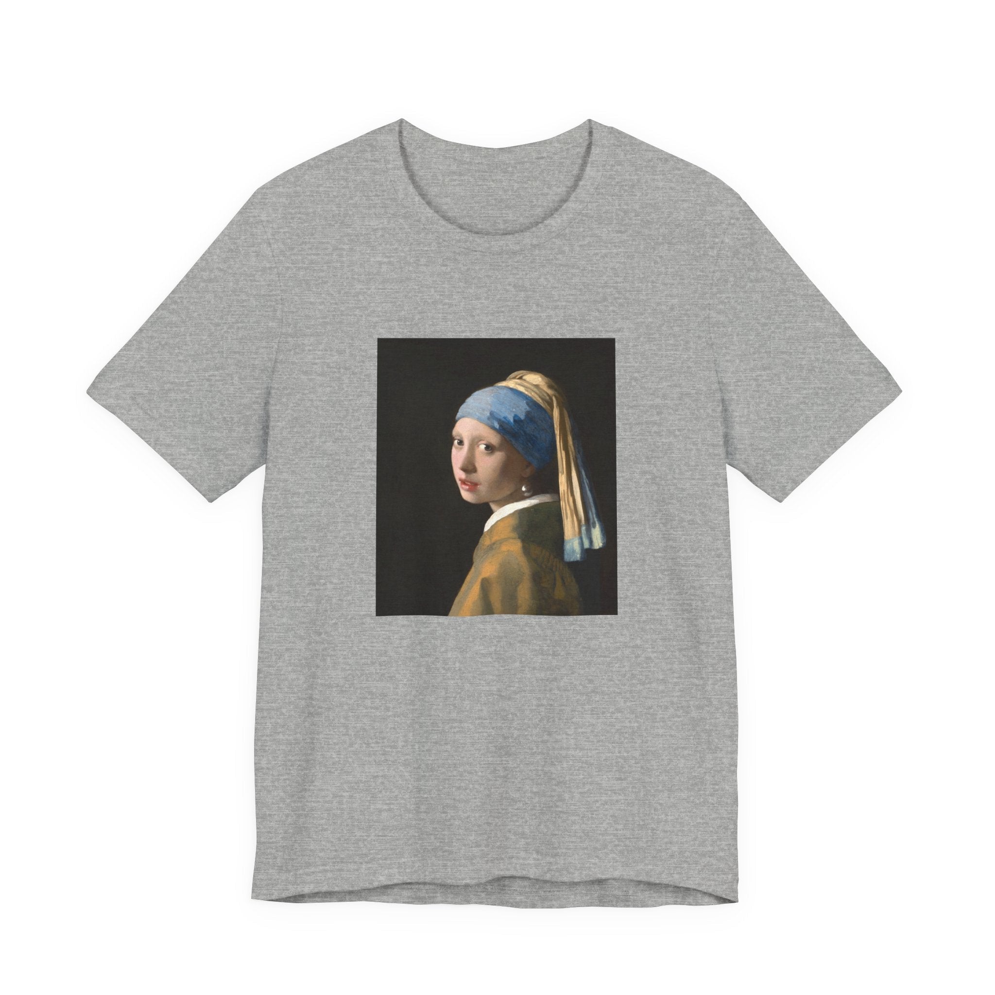 Masters of Art Johannes Vermeer’s Girl with a Pearl Earring Unisex Jersey Short Sleeve T-Shirt - POPvault