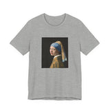 Masters of Art Johannes Vermeer’s Girl with a Pearl Earring Unisex Jersey Short Sleeve T-Shirt - POPvault