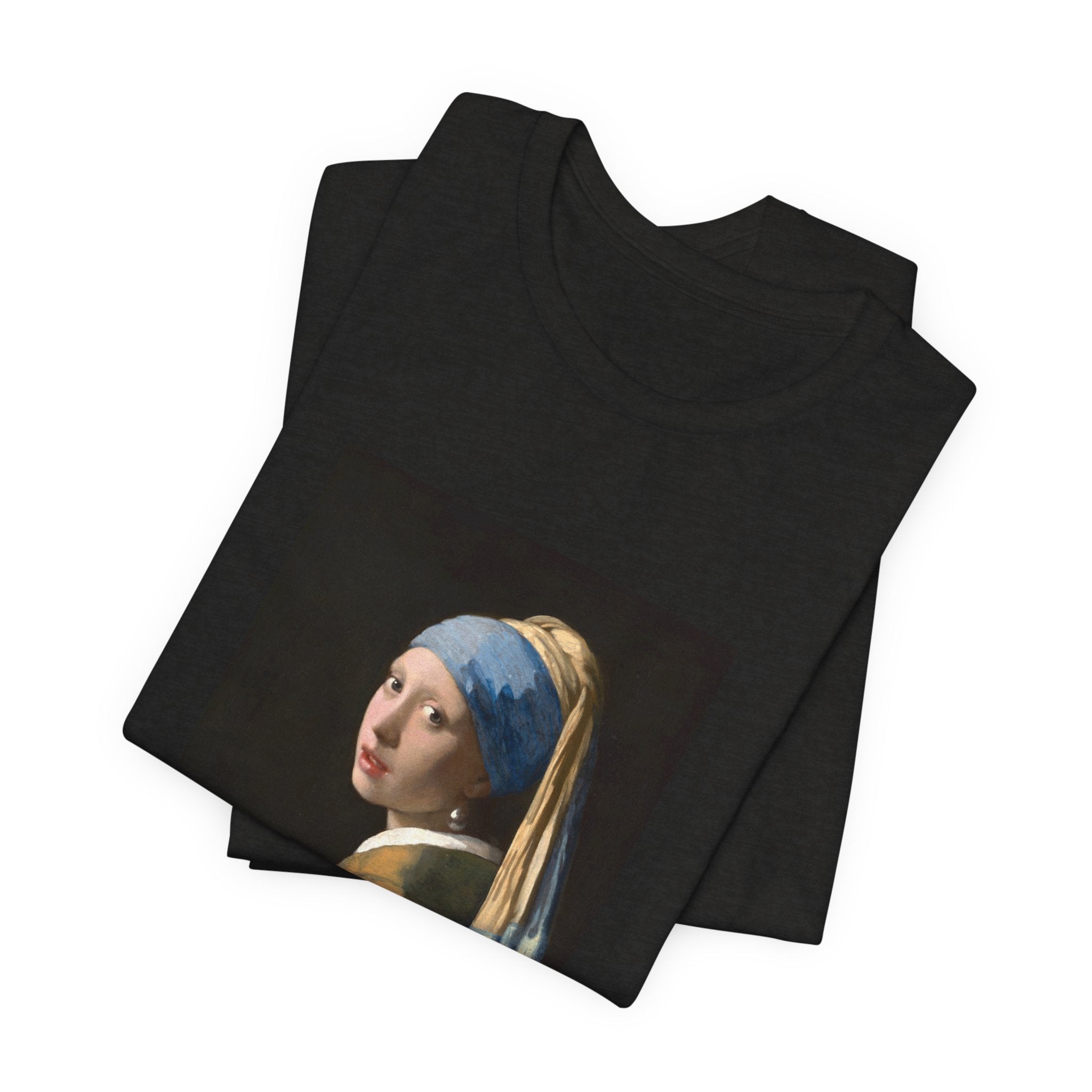 Masters of Art Johannes Vermeer’s Girl with a Pearl Earring Unisex Jersey Short Sleeve T-Shirt - POPvault