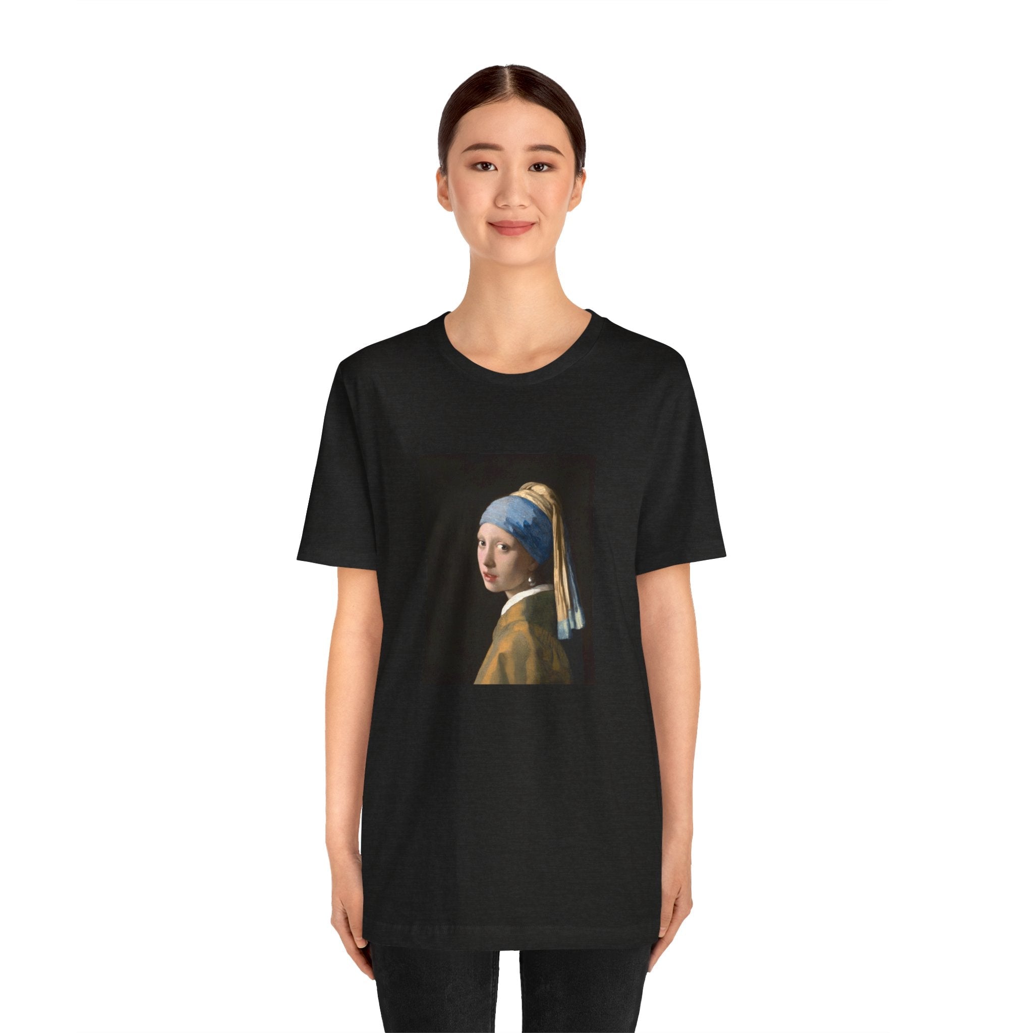 Masters of Art Johannes Vermeer’s Girl with a Pearl Earring Unisex Jersey Short Sleeve T-Shirt - POPvault