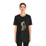 Masters of Art Johannes Vermeer’s Girl with a Pearl Earring Unisex Jersey Short Sleeve T-Shirt - POPvault