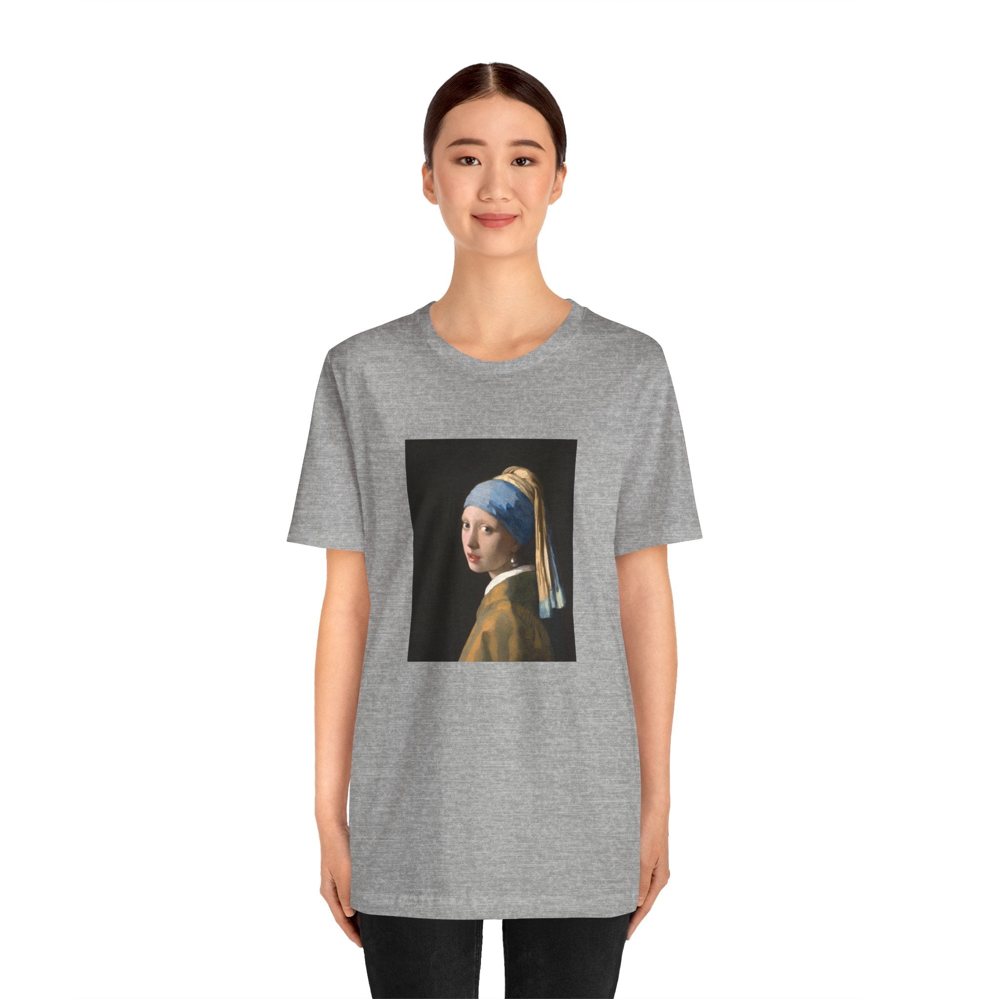 Masters of Art Johannes Vermeer’s Girl with a Pearl Earring Unisex Jersey Short Sleeve T-Shirt - POPvault