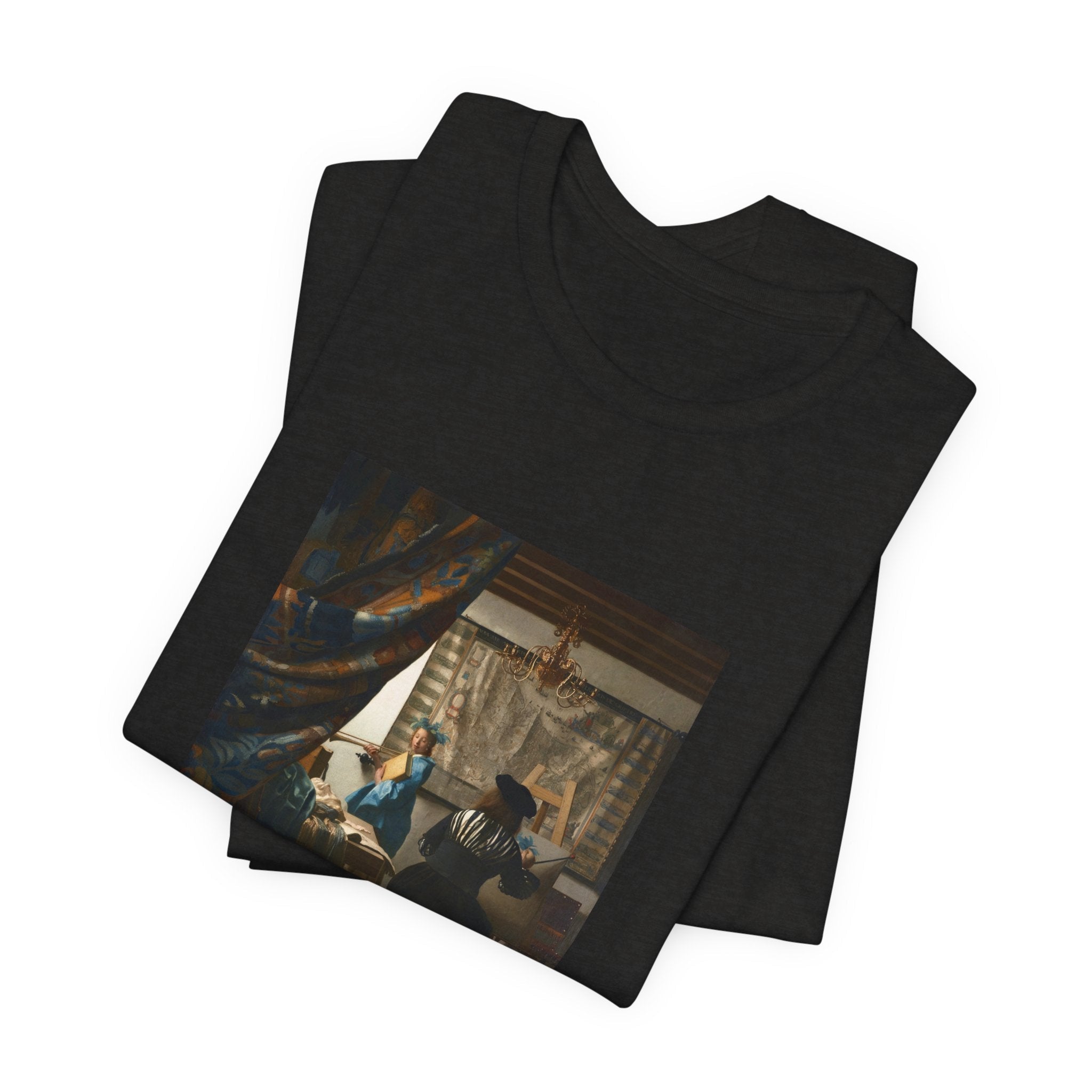 Masters of Art Johannes Vermeer’s The Allegory of Painting Unisex Jersey Short Sleeve T-Shirt - POPvault