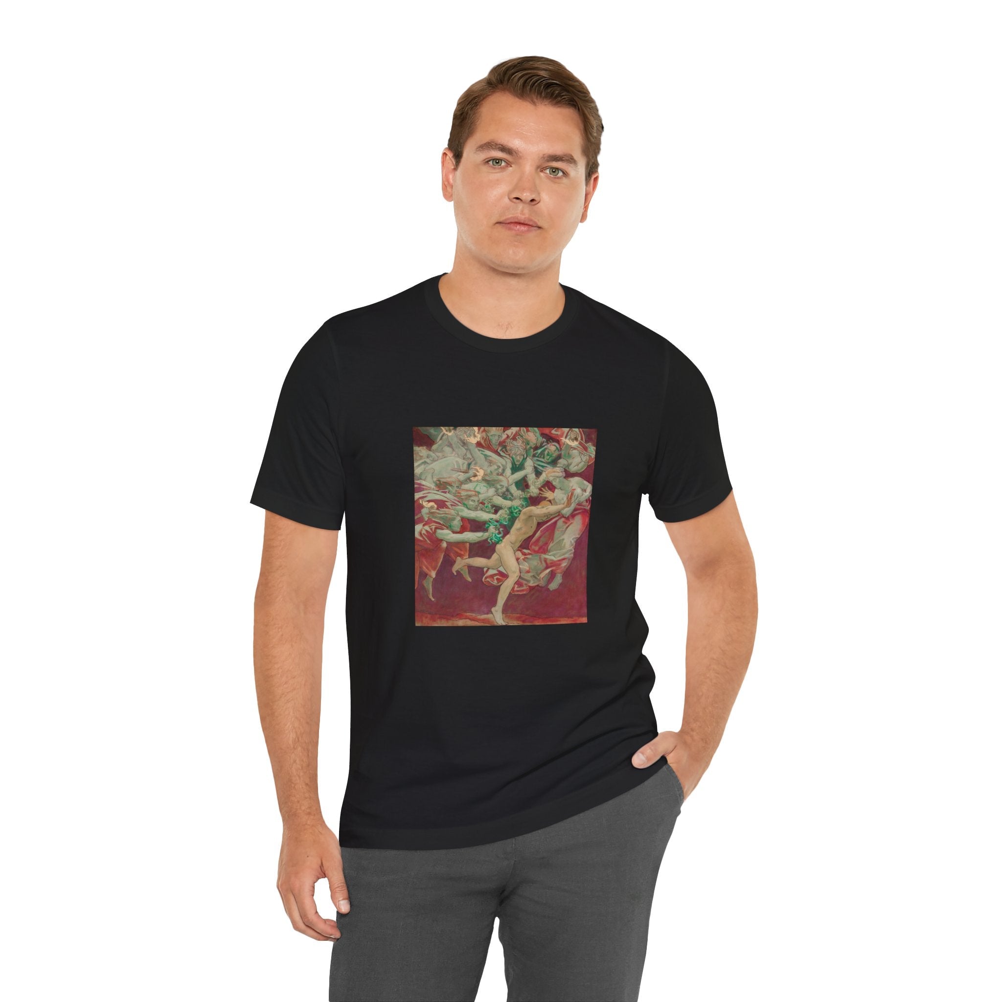 Masters of Art John Singer Sargent Orestes and the Furies Unisex Jersey Short Sleeve T-Shirt - POPvault