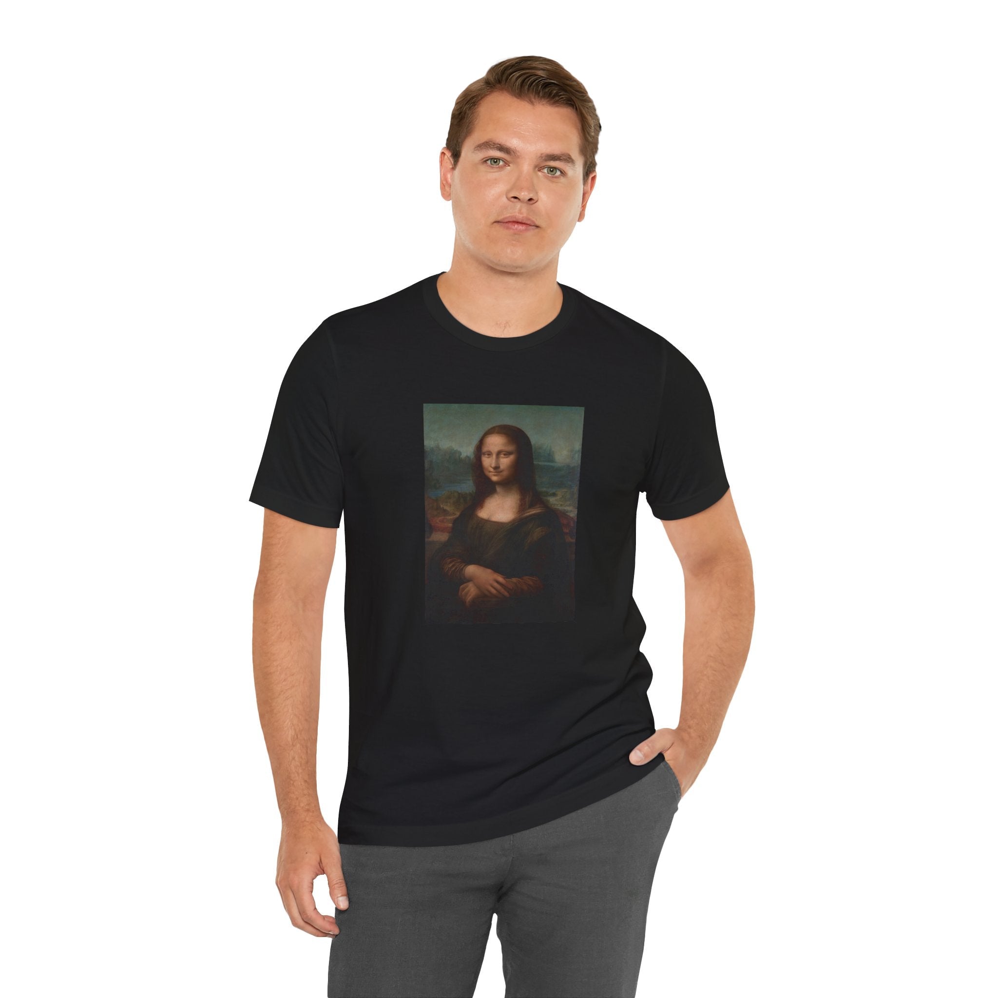 Masters of Art Leonardo da Vinci Mona Lisa del Giocondo Unisex Jersey Short Sleeve T-Shirt - POPvault