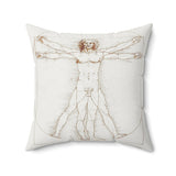 Masters of Art Leonardo da Vinci Vitruvian Man Square Indoor Accent Pillow - POPvault