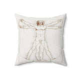 Masters of Art Leonardo da Vinci Vitruvian Man Square Indoor Accent Pillow - POPvault