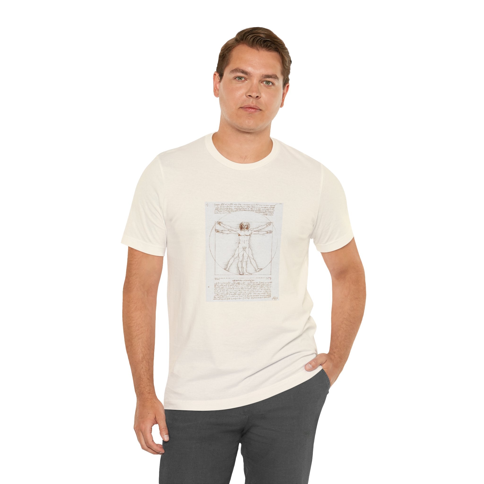 Masters of Art Leonardo da Vinci Vitruvian Man Unisex Jersey Short Sleeve T-Shirt - POPvault