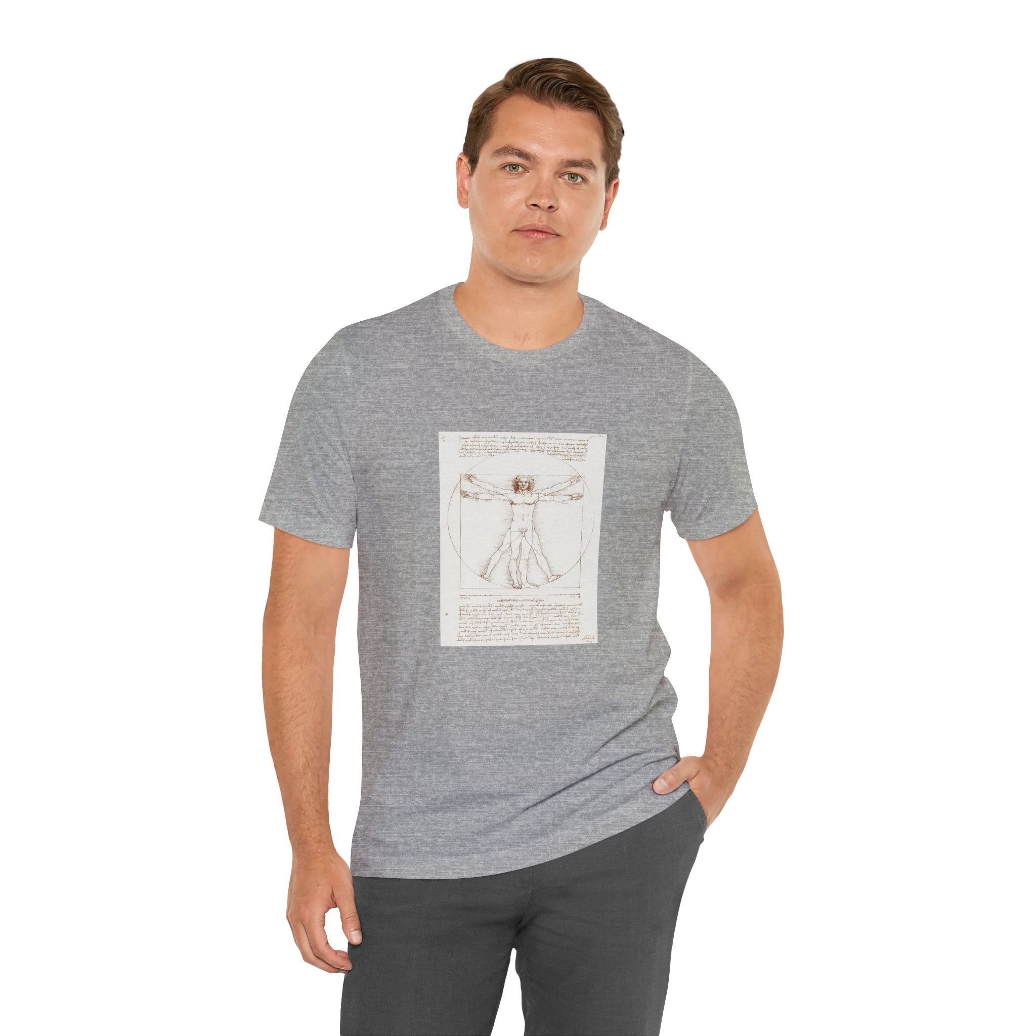 Masters of Art Leonardo da Vinci Vitruvian Man Unisex Jersey Short Sleeve T-Shirt - POPvault