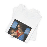 Masters of Art Leonardo da Vinci's Madonna Litta Unisex Jersey Short Sleeve T-Shirt - POPvault