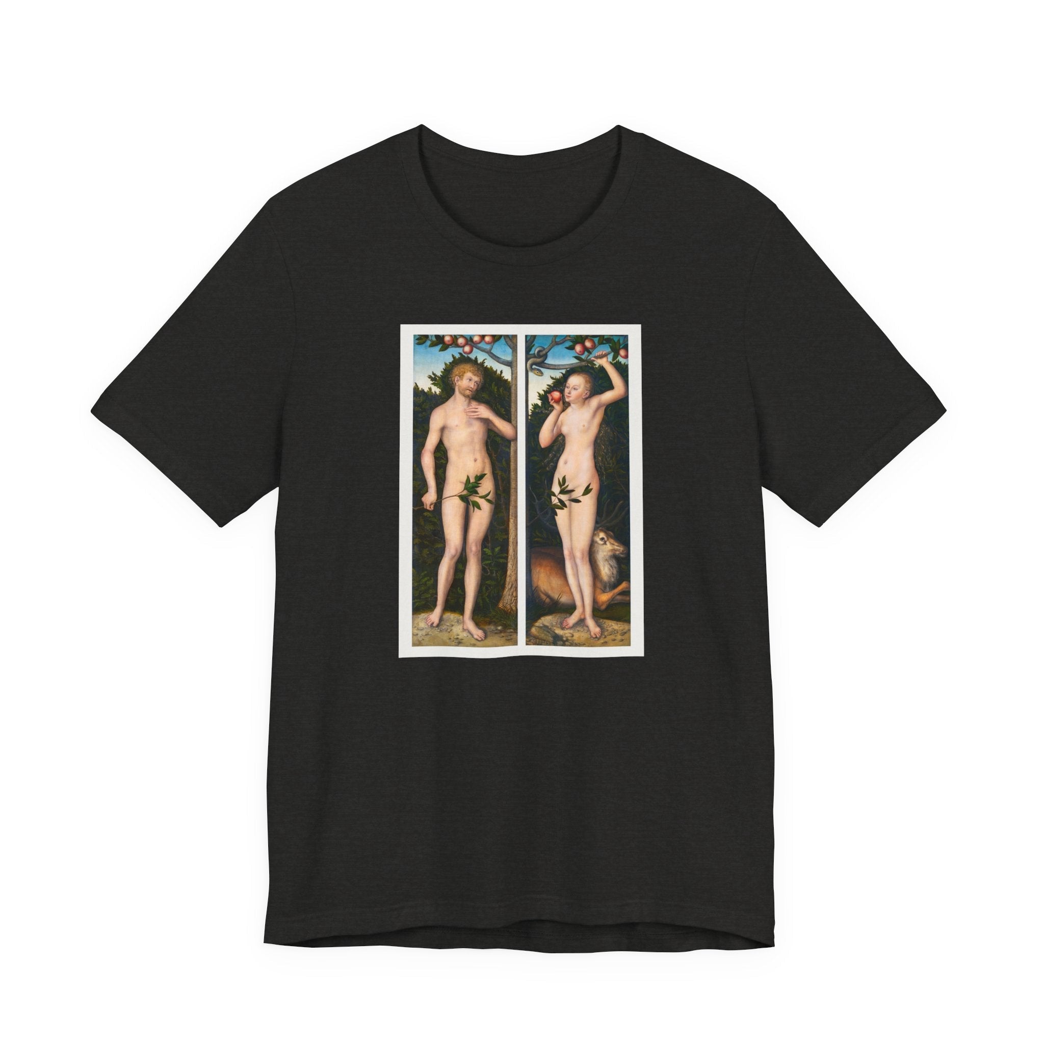 Masters of Art Lucas Cranach's Adam and Eve Unisex Jersey Short Sleeve T-Shirt - POPvault