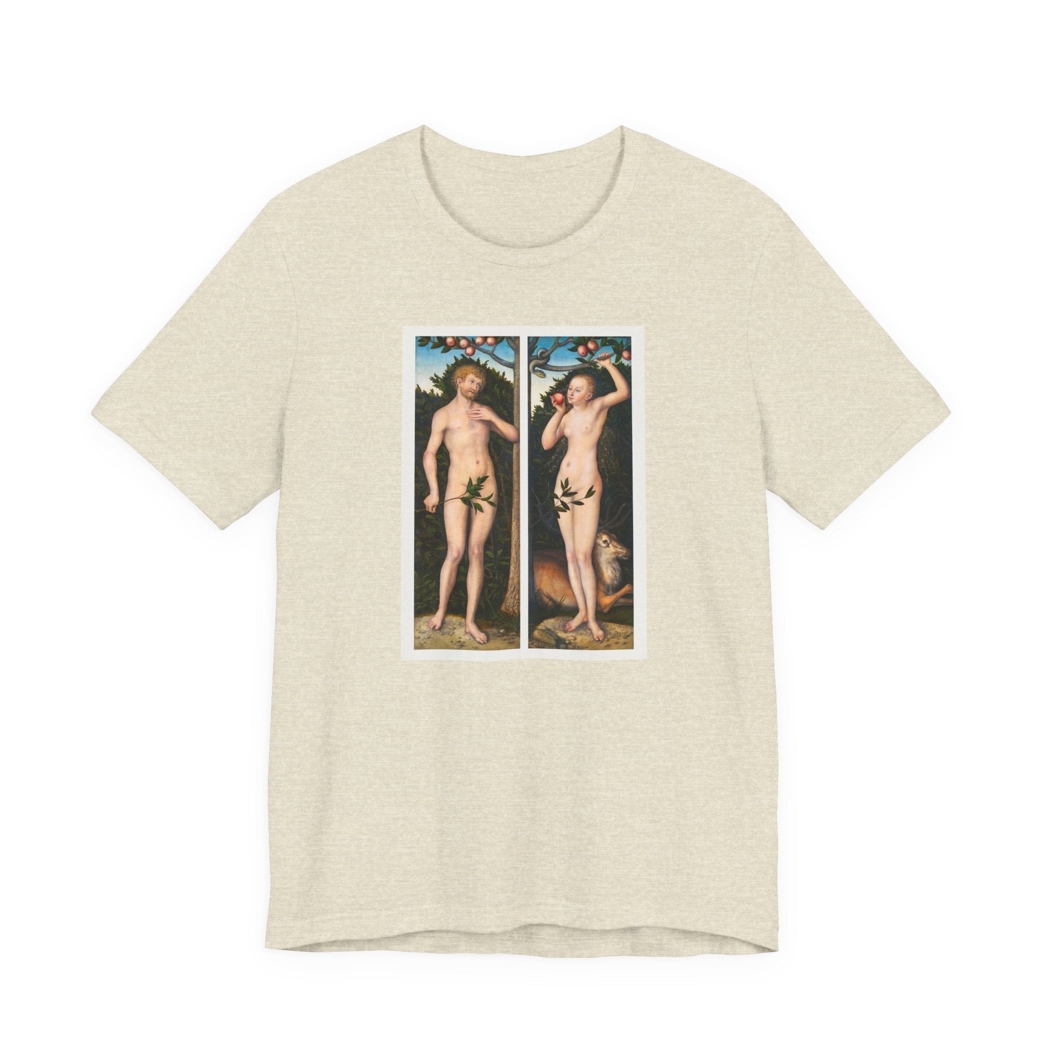 Masters of Art Lucas Cranach's Adam and Eve Unisex Jersey Short Sleeve T-Shirt - POPvault