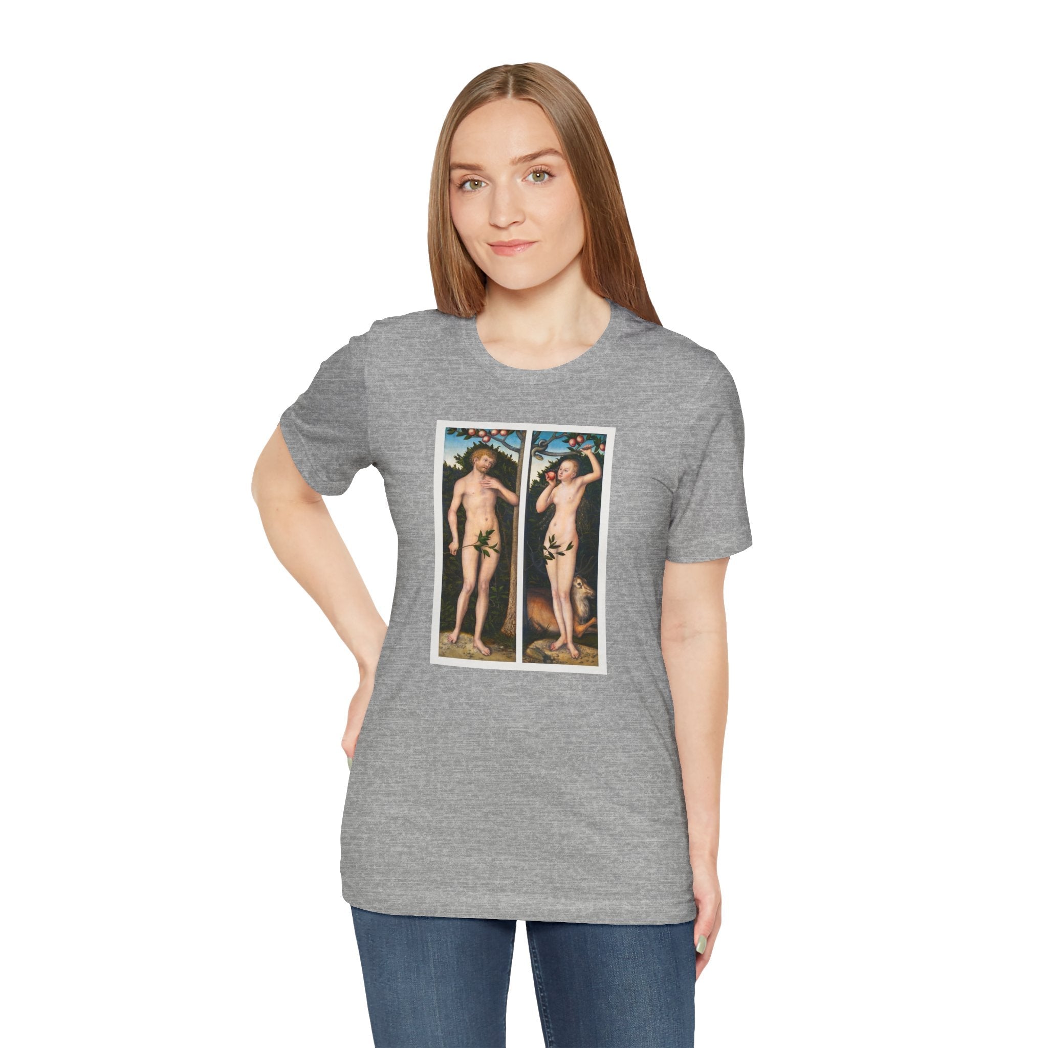 Masters of Art Lucas Cranach's Adam and Eve Unisex Jersey Short Sleeve T-Shirt - POPvault