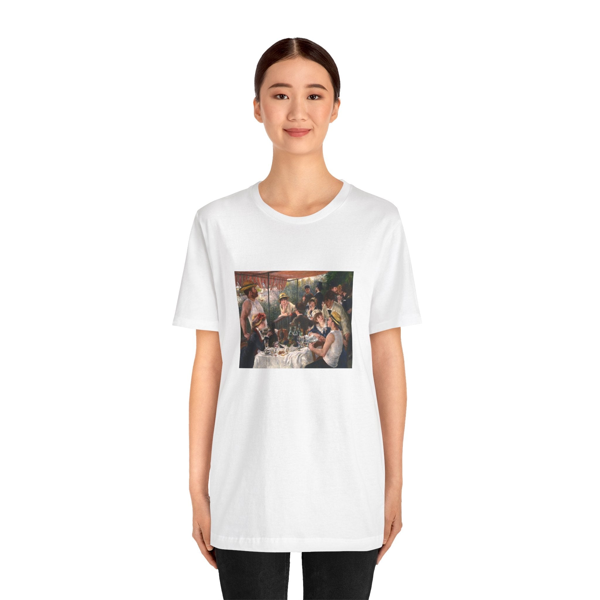 Masters of Art Pierre - Auguste Renoir's Luncheon of the Boating Party Unisex Jersey Short Sleeve T-Shirt - POPvault