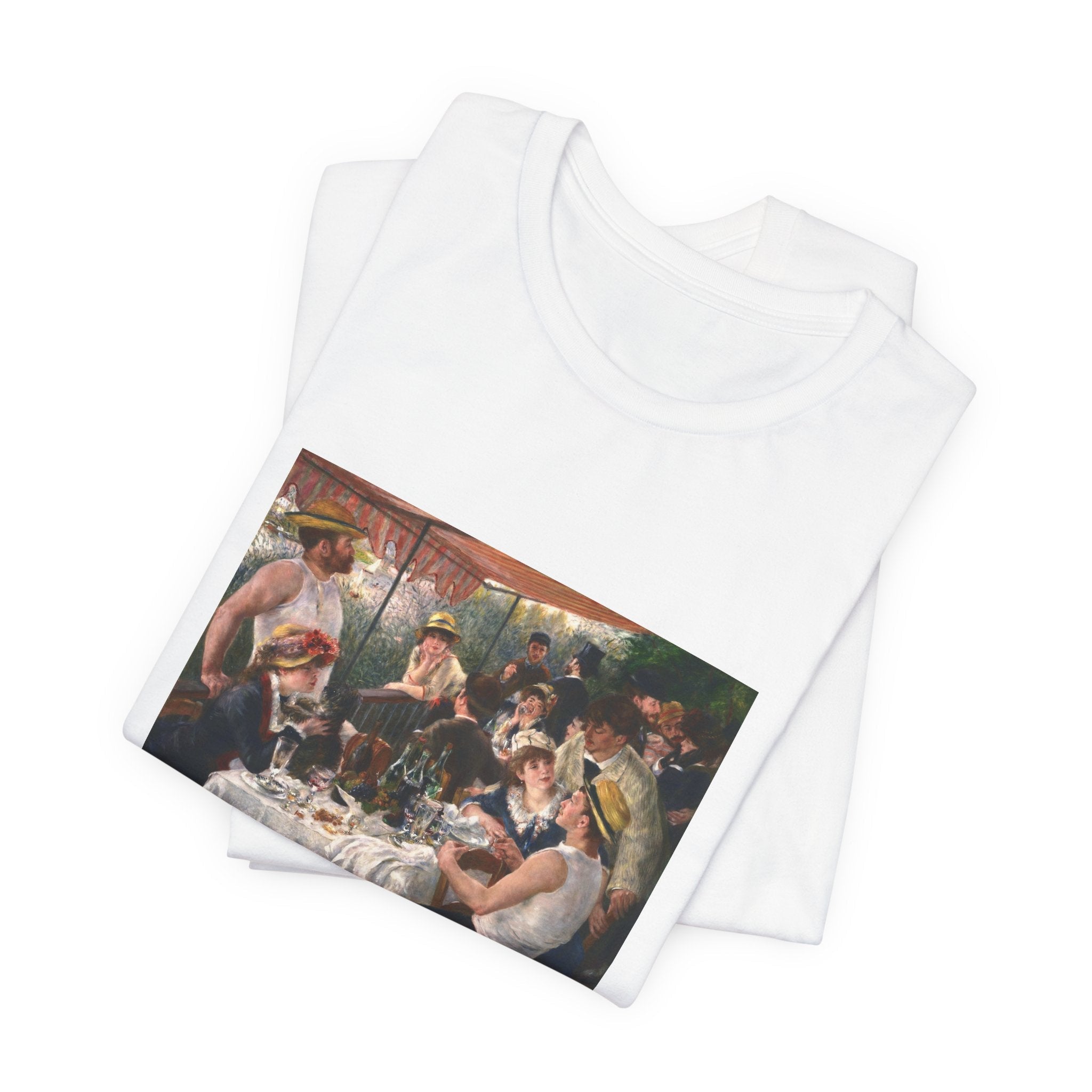 Masters of Art Pierre - Auguste Renoir's Luncheon of the Boating Party Unisex Jersey Short Sleeve T-Shirt - POPvault