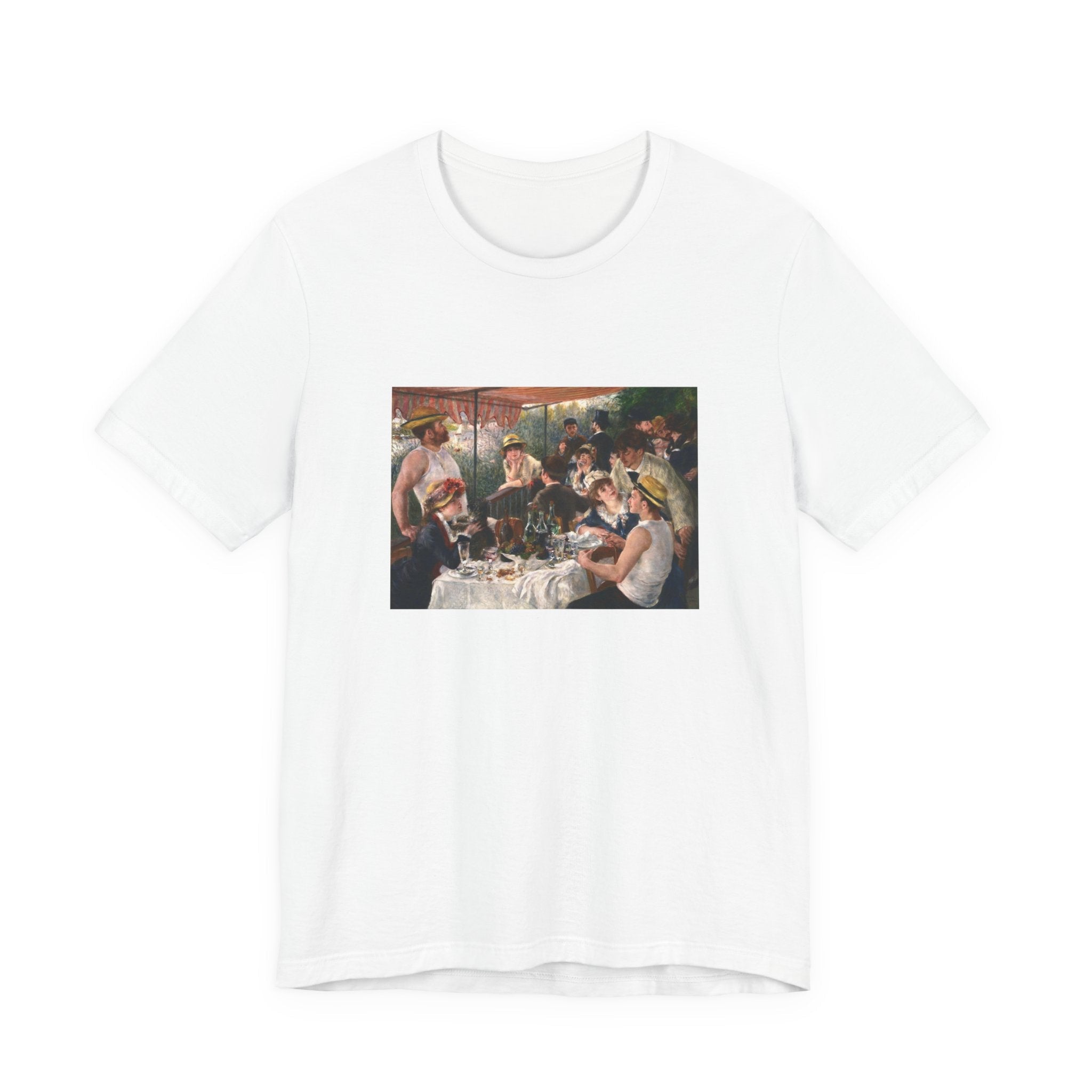 Masters of Art Pierre - Auguste Renoir's Luncheon of the Boating Party Unisex Jersey Short Sleeve T-Shirt - POPvault