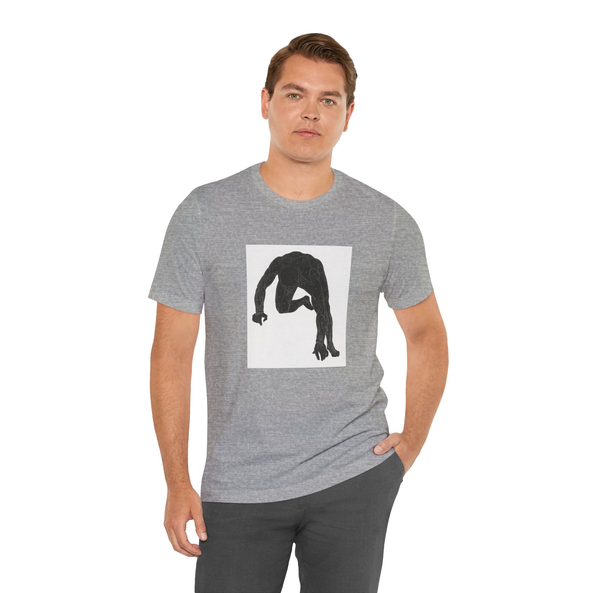 Masters of Art Reijer Stolk Anatomical study of a man's neck, arm and leg muscles in silhouette Unisex Jersey Short Sleeve T-Shirt - POPvault