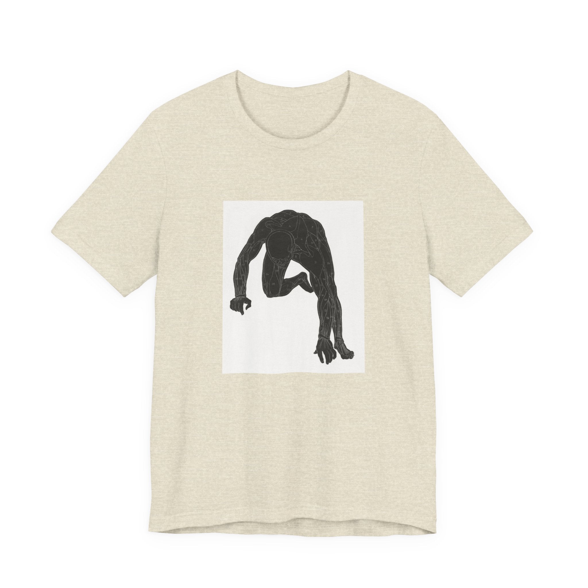 Masters of Art Reijer Stolk Anatomical study of a man's neck, arm and leg muscles in silhouette Unisex Jersey Short Sleeve T-Shirt - POPvault
