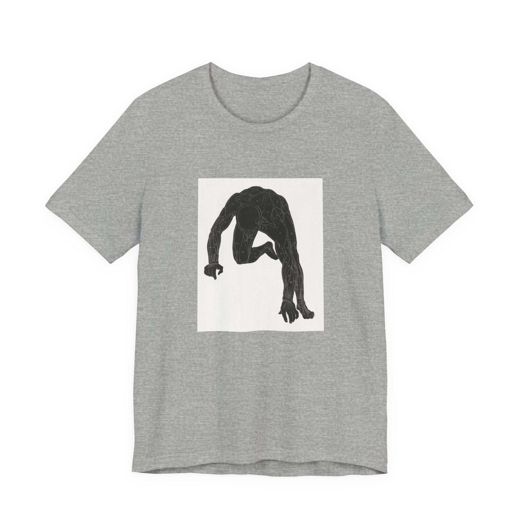 Masters of Art Reijer Stolk Anatomical study of a man's neck, arm and leg muscles in silhouette Unisex Jersey Short Sleeve T-Shirt - POPvault