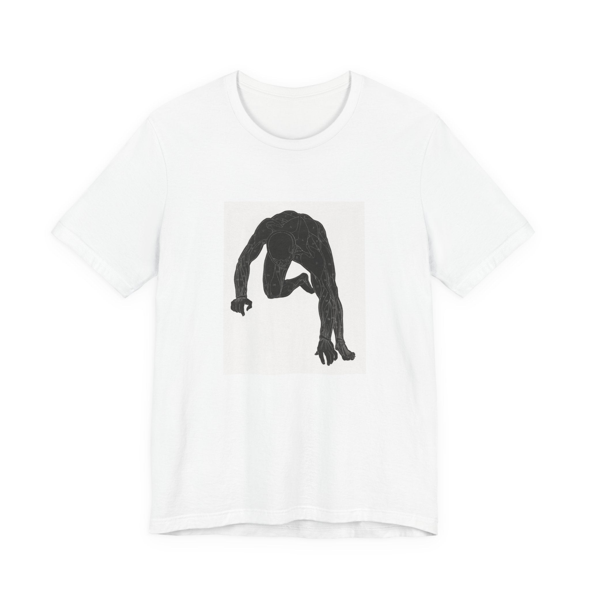 Masters of Art Reijer Stolk Anatomical study of a man's neck, arm and leg muscles in silhouette Unisex Jersey Short Sleeve T-Shirt - POPvault