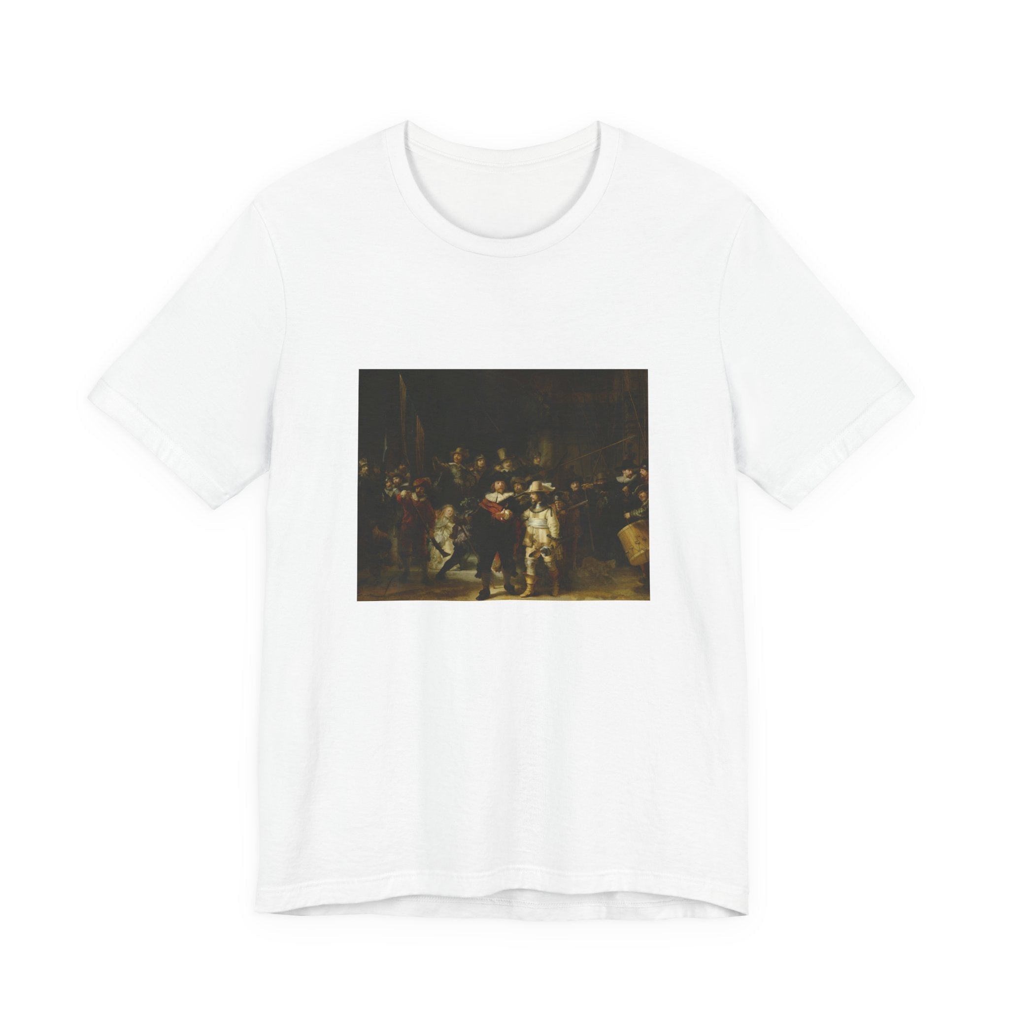 Masters of Art Rembrandt van Rijn's The Nightwatch Unisex Jersey Short Sleeve T-Shirt - POPvault