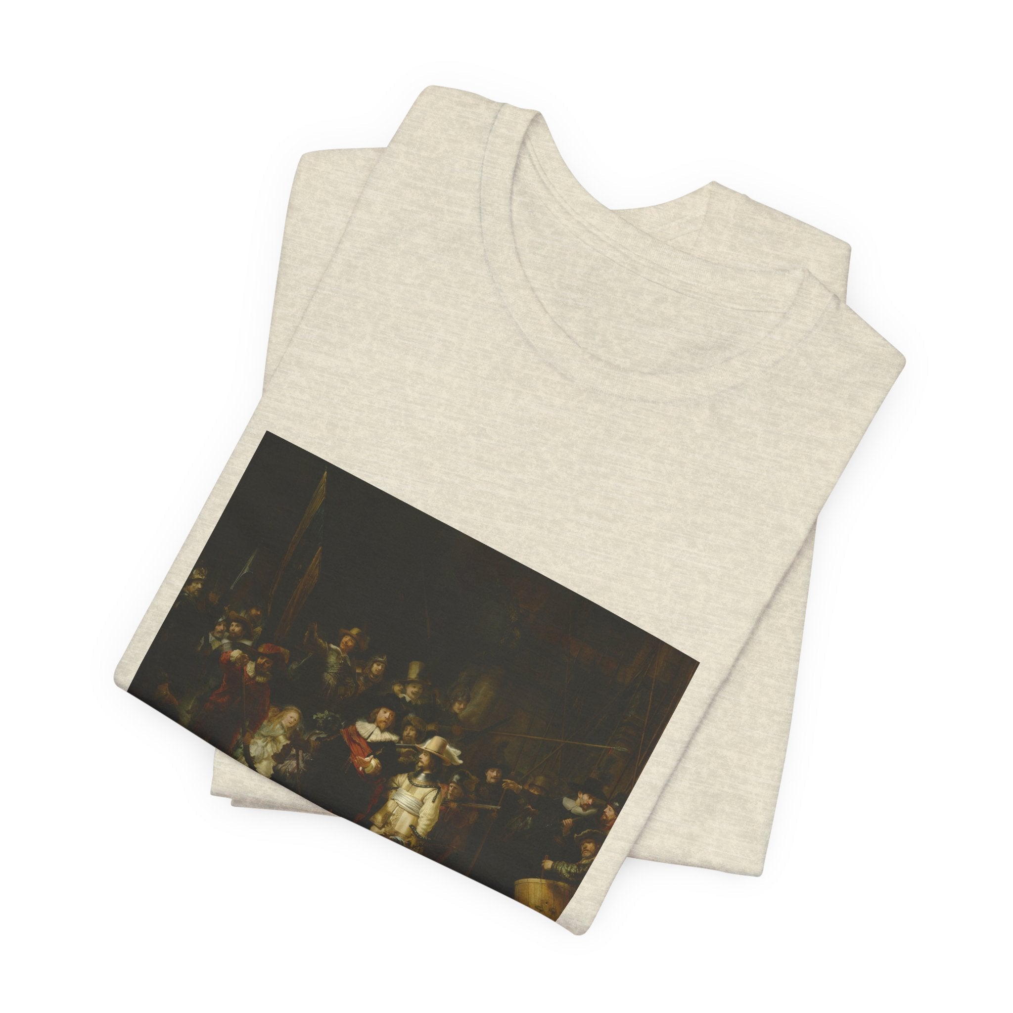 Masters of Art Rembrandt van Rijn's The Nightwatch Unisex Jersey Short Sleeve T-Shirt - POPvault
