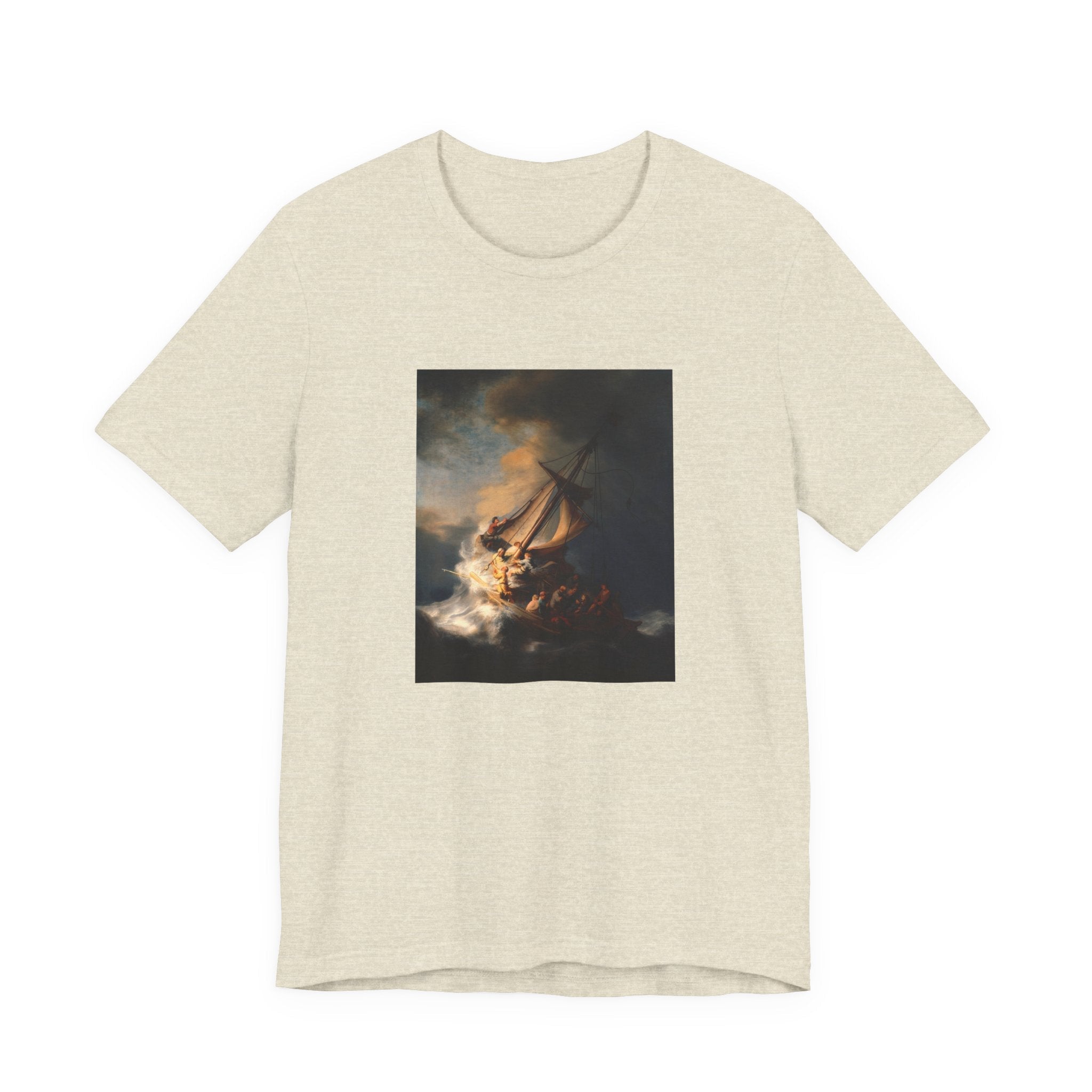 Masters of Art Rembrandt van Rijn's The Storm on the Sea of Galilee Unisex Jersey Short Sleeve T-Shirt - POPvault