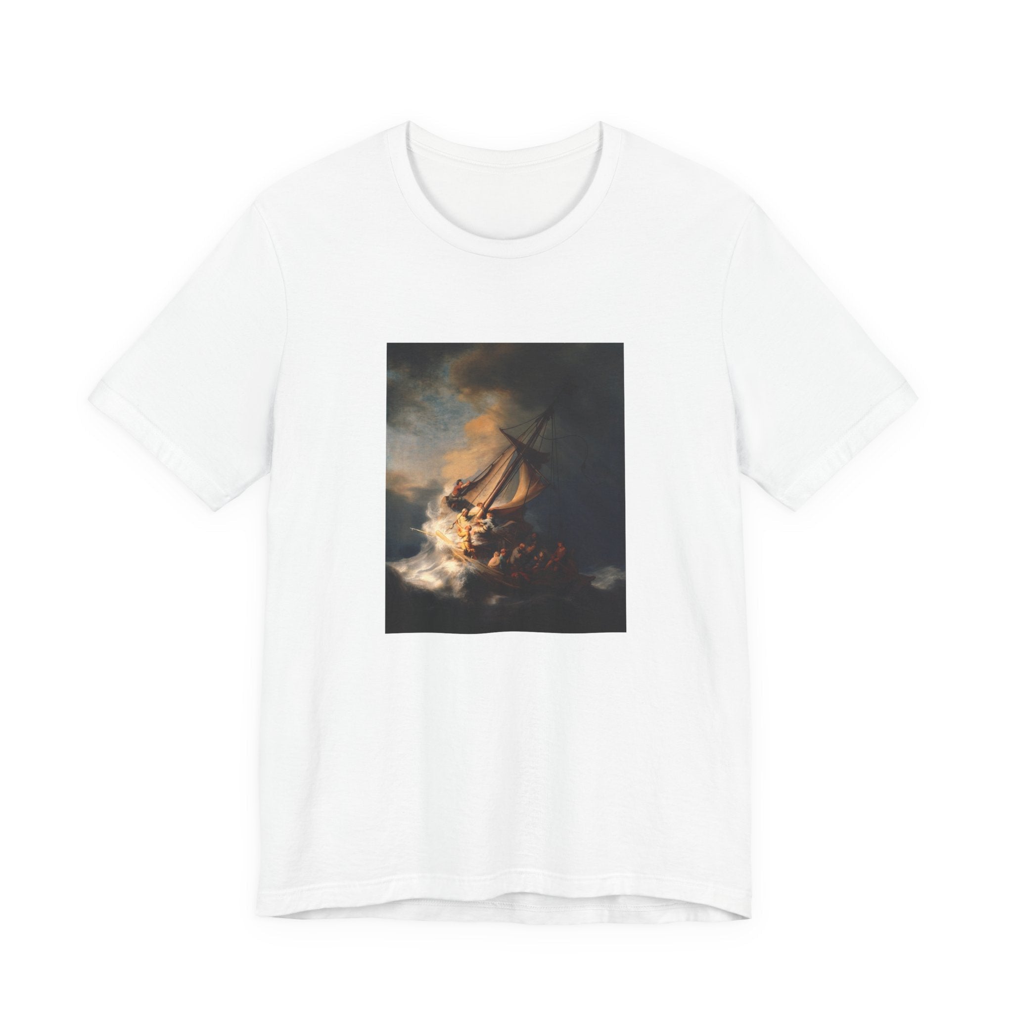 Masters of Art Rembrandt van Rijn's The Storm on the Sea of Galilee Unisex Jersey Short Sleeve T-Shirt - POPvault