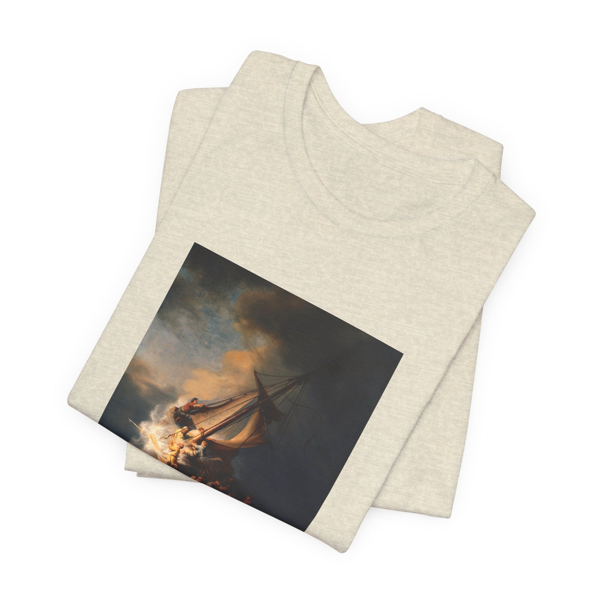 Masters of Art Rembrandt van Rijn's The Storm on the Sea of Galilee Unisex Jersey Short Sleeve T-Shirt - POPvault
