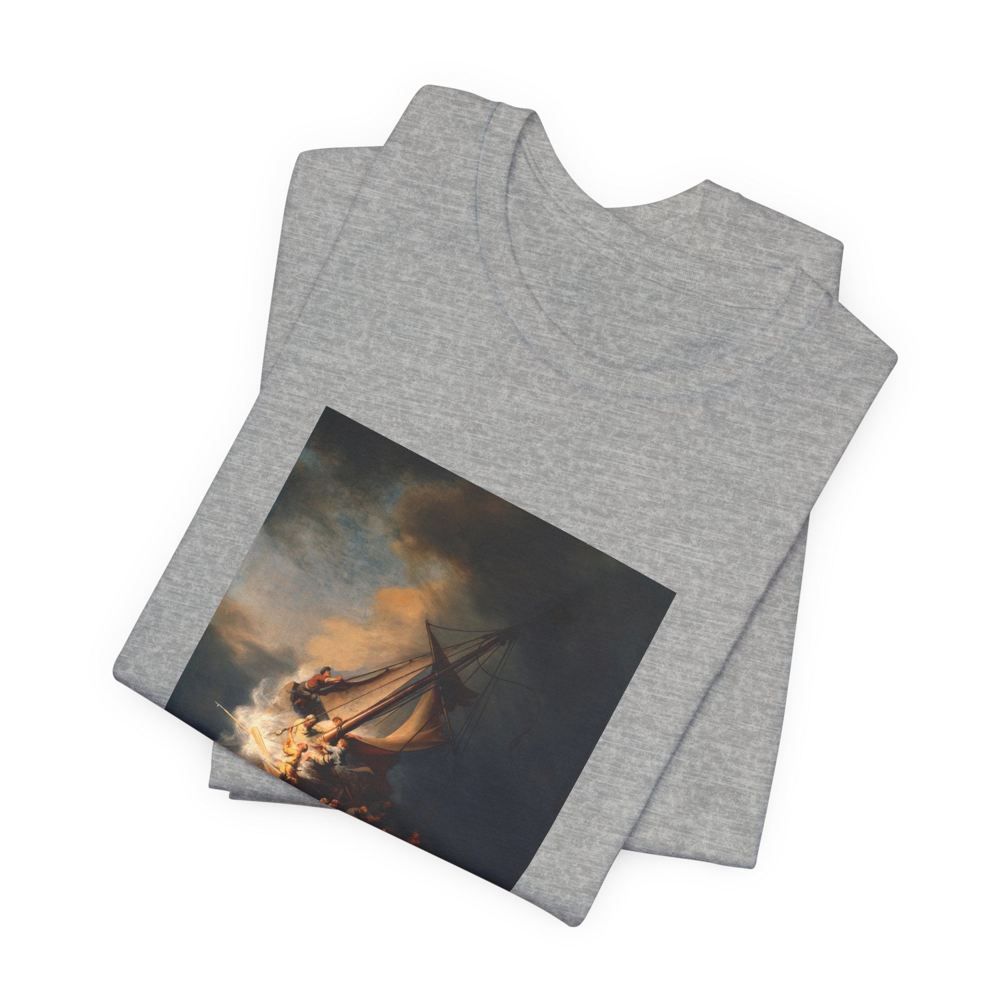 Masters of Art Rembrandt van Rijn's The Storm on the Sea of Galilee Unisex Jersey Short Sleeve T-Shirt - POPvault