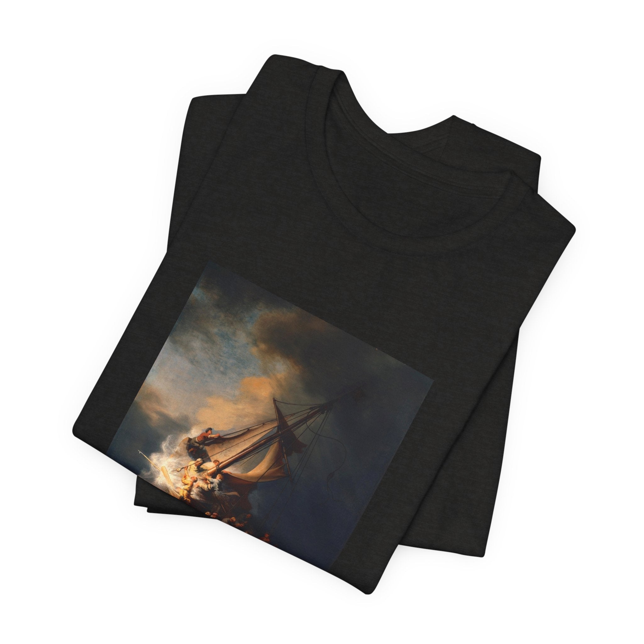 Masters of Art Rembrandt van Rijn's The Storm on the Sea of Galilee Unisex Jersey Short Sleeve T-Shirt - POPvault